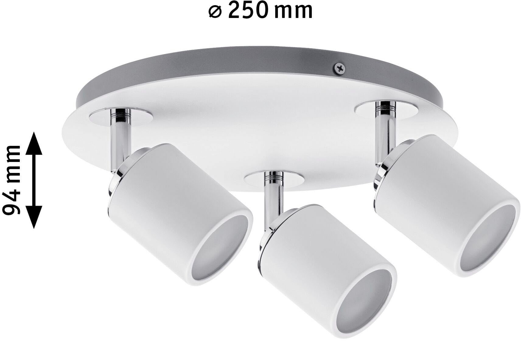 Paulmann Led-plafondlamp GU10, 3-spot Gu10 Wit/Chroom Tube zonder lichtbron, max. 10W (1 stuk)