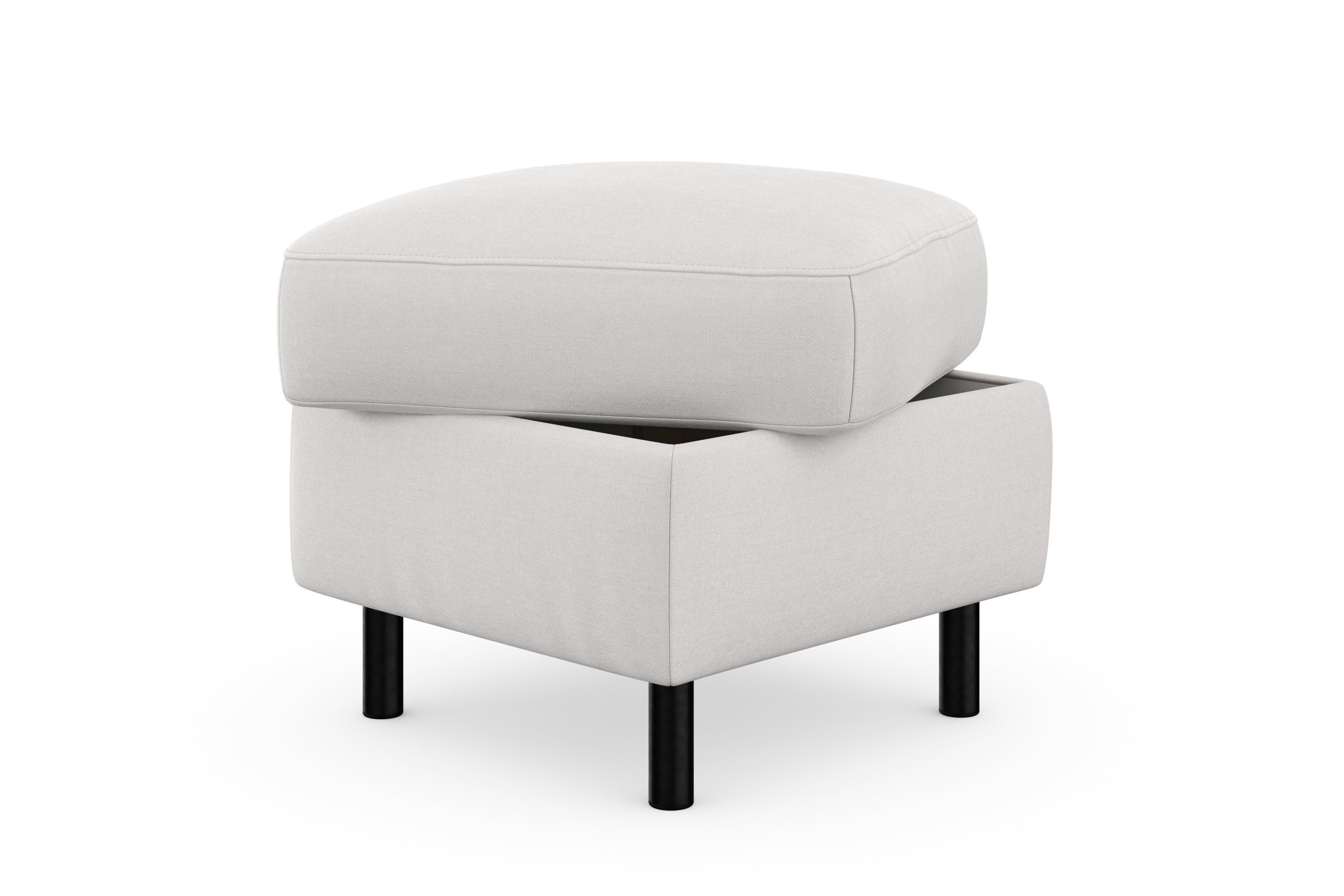 sit&more Hocker met bergruimte Sinatra Zitoppervlak is afneembaar, matzwarte metalen poten