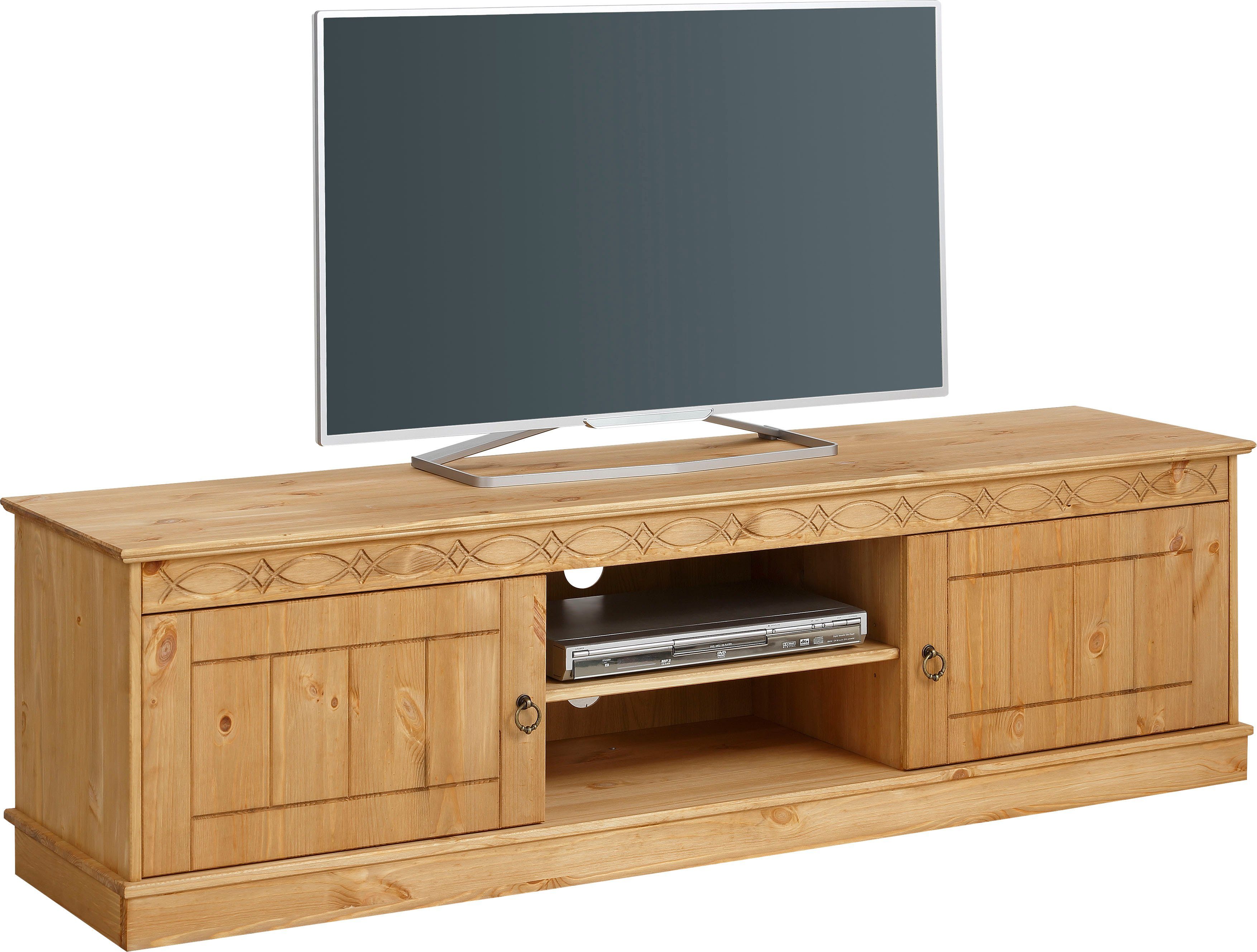 Home affaire Tv-meubel Indra naar keuze in 2 breedten, tv-tafel lowboards maat 160 cm x 45 cm x 40 cm beige
