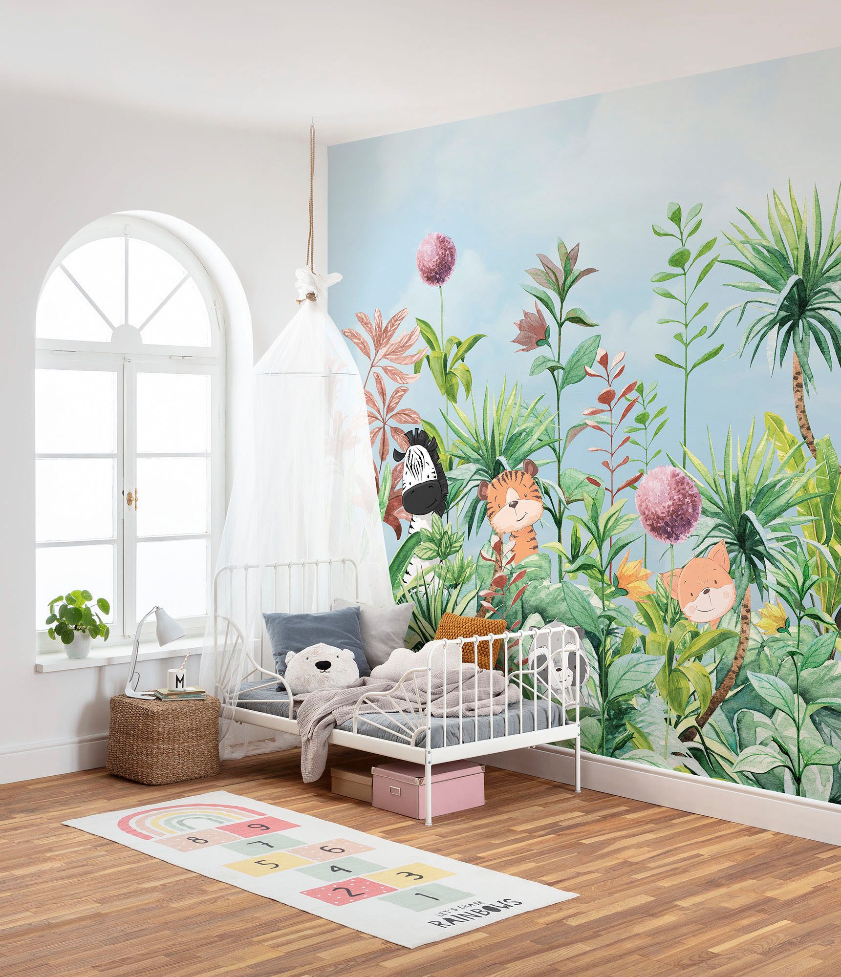 Komar Fotobehang Jungle Dieren Groen En Blauw 3 X 2,50 M 612797