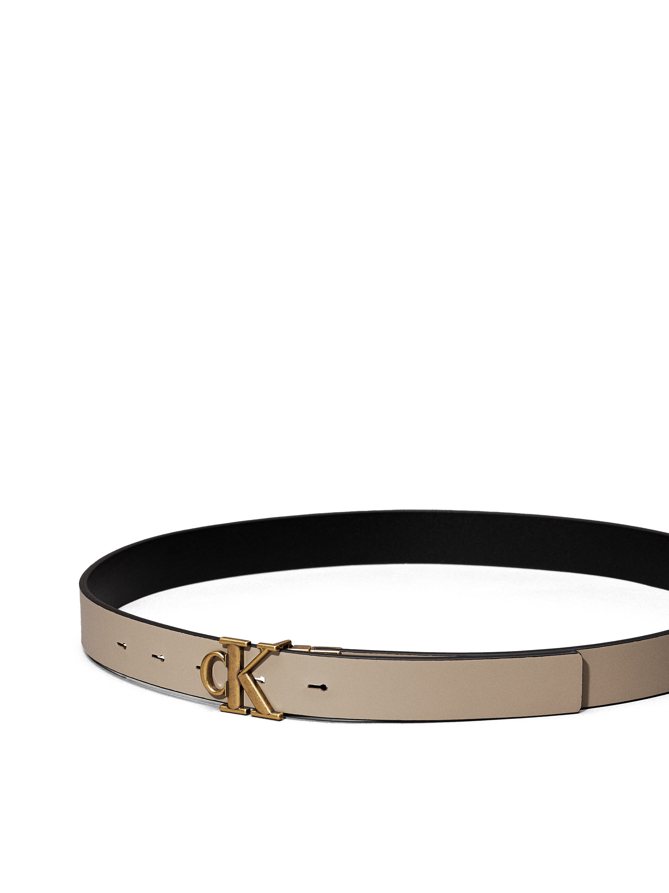 Calvin Klein Leren riem MONOGRAM PLACQUE BUCKLE 25MM REV