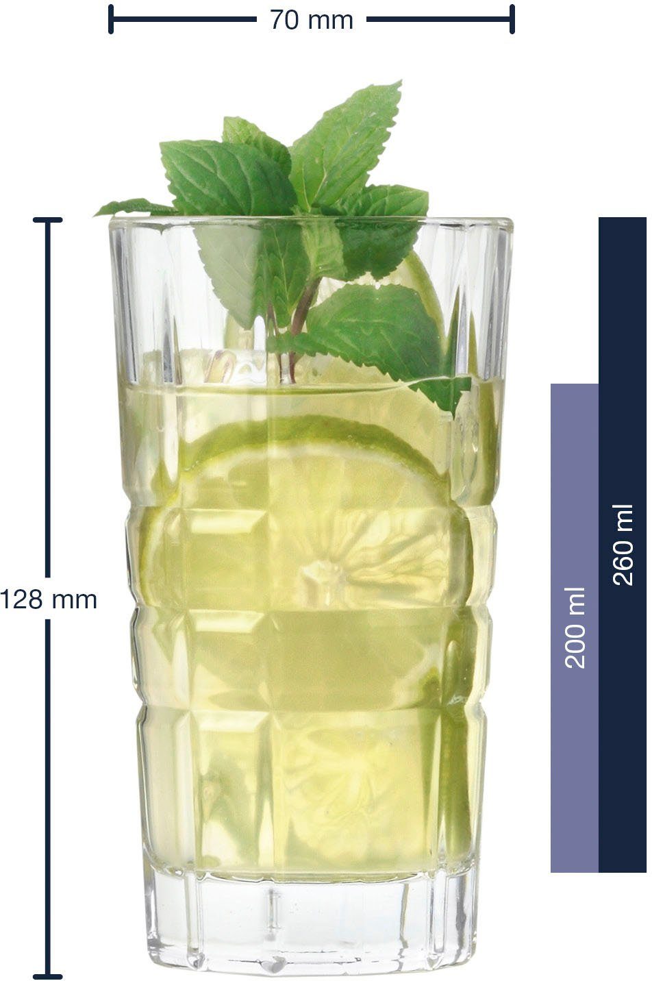 LEONARDO Longdrinkglas SPIRITII 260 ml(set, 4-delig)