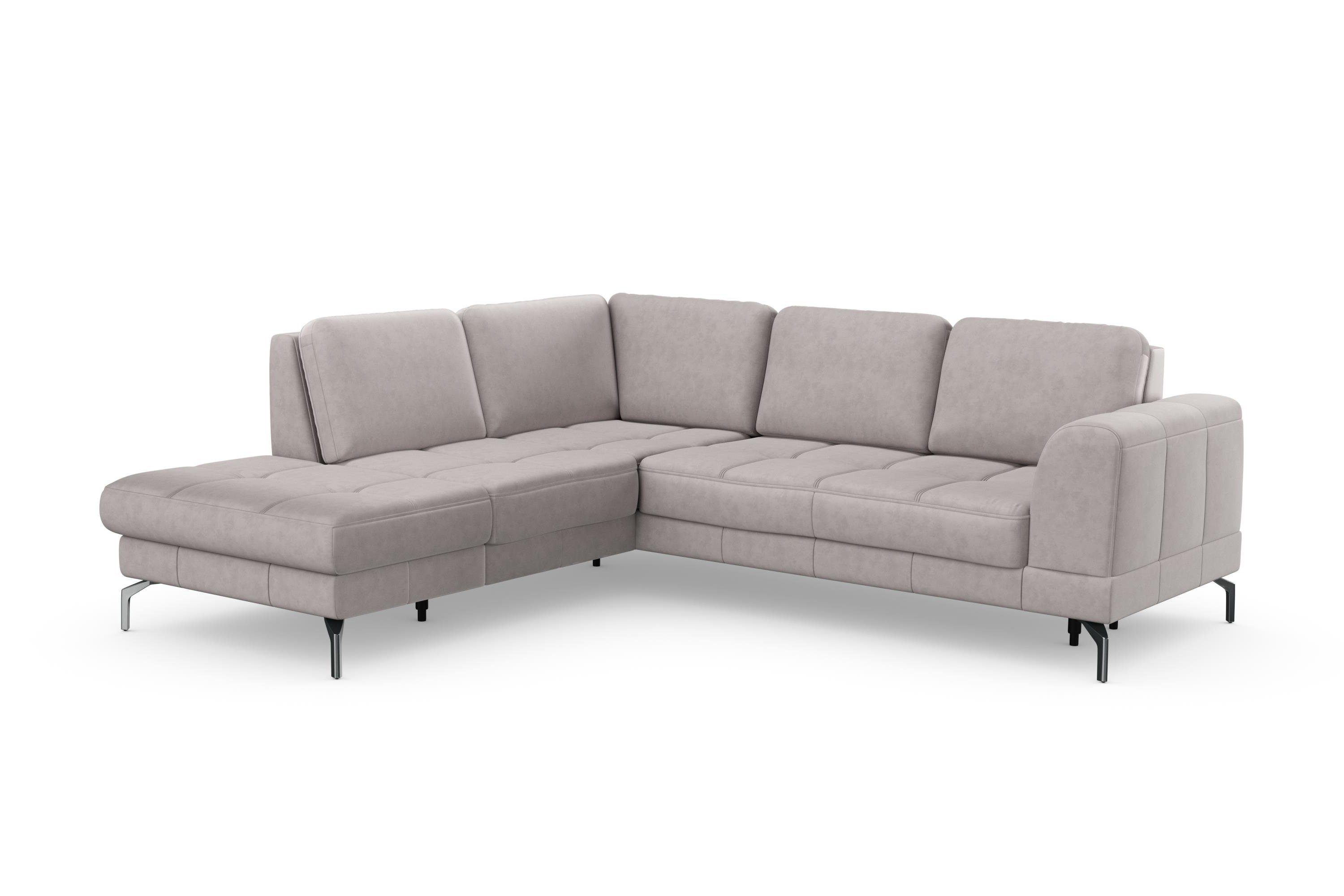 sit&more Hoekbank Bendigo L-vorm inclusief zitdiepteverstelling, bodemvrijheid 15 cm, in 2 pootkleuren