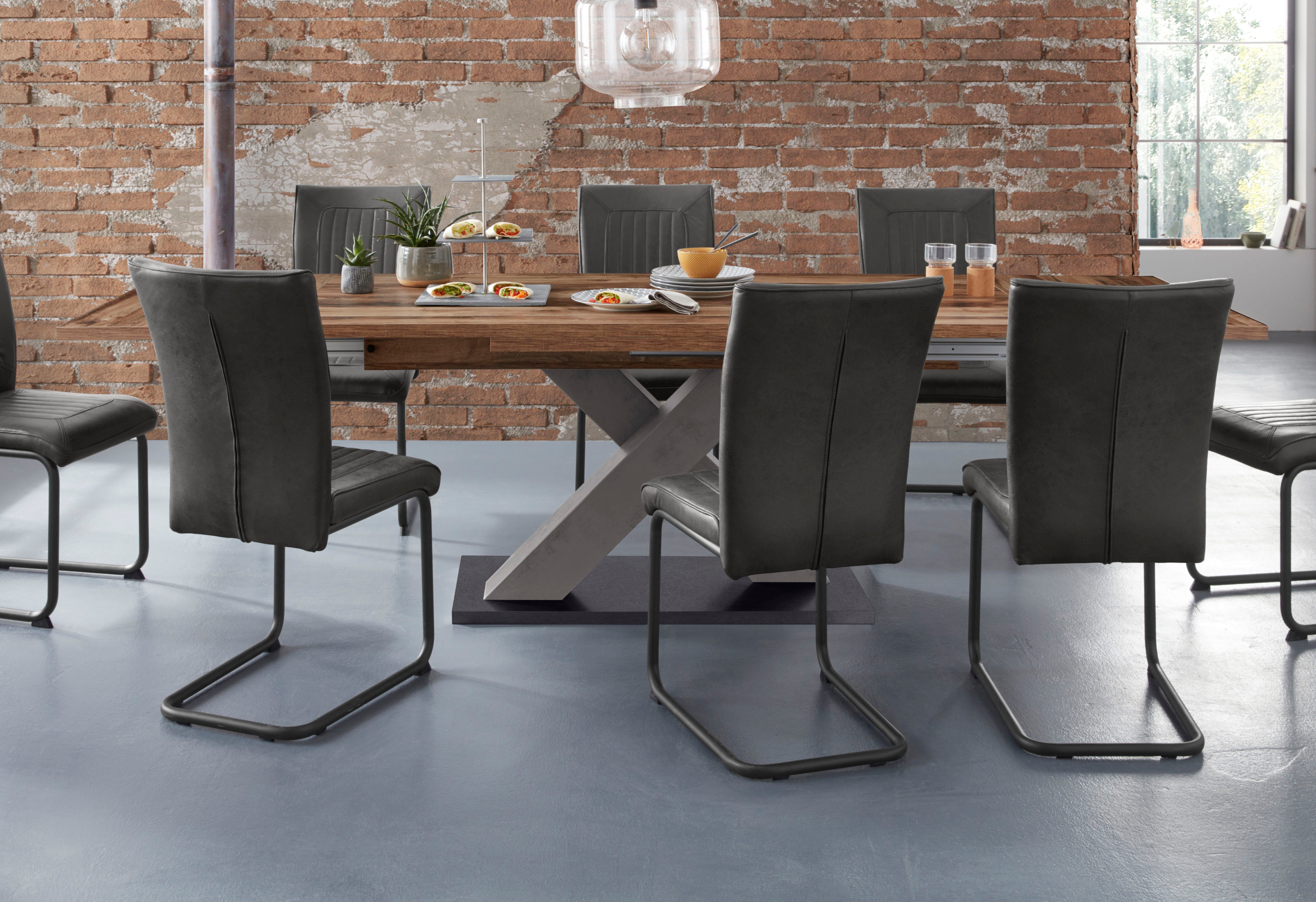 Mäusbacher Eettafel Comfort tafel TOPSELLER! Mäusbacher eettafel met X-frame en voetplaat. Breedte 180-280