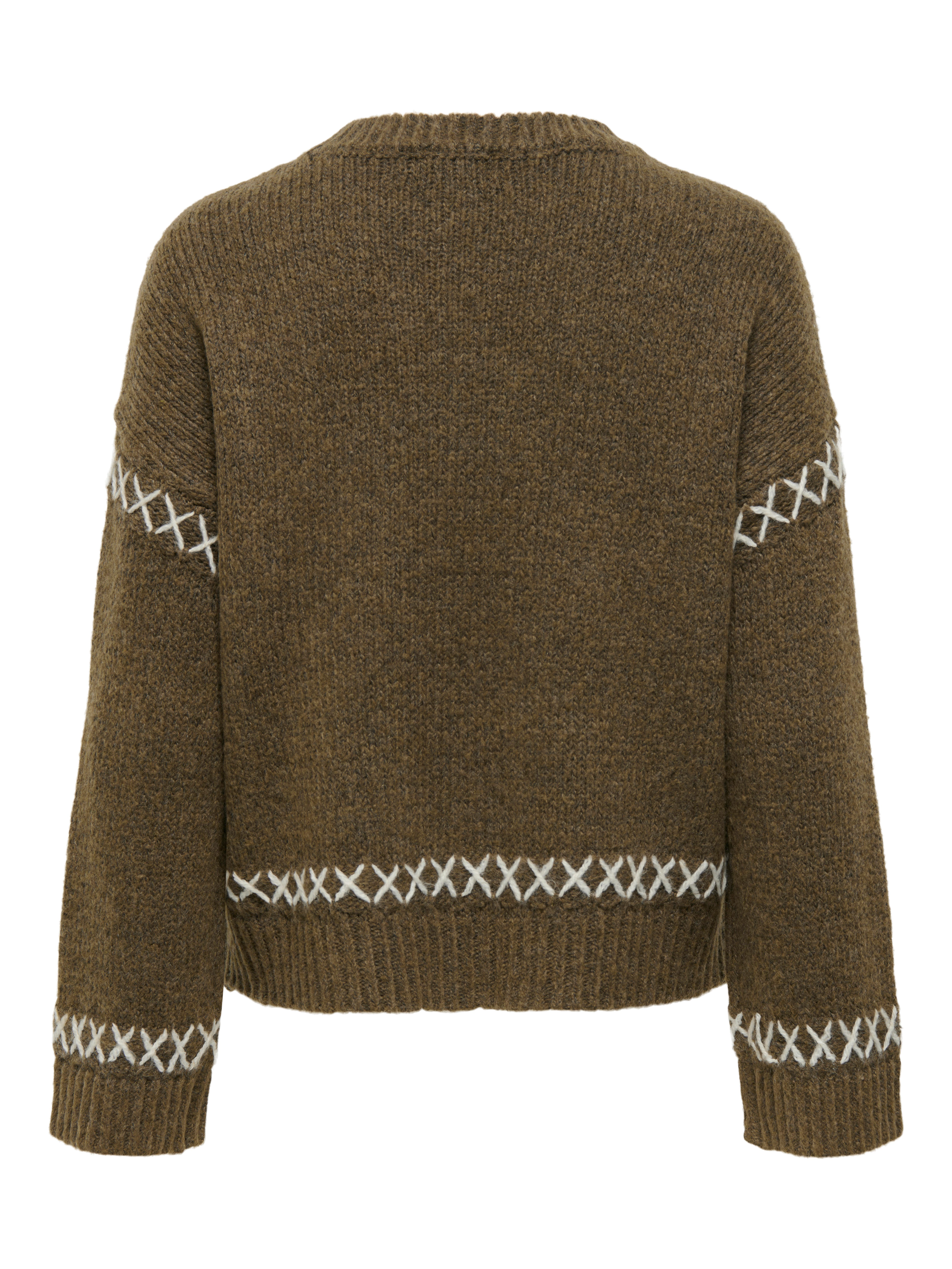 Only Trui met ronde hals ONLAMANDA LIFE LS O-NECK DETAIL CC KNT