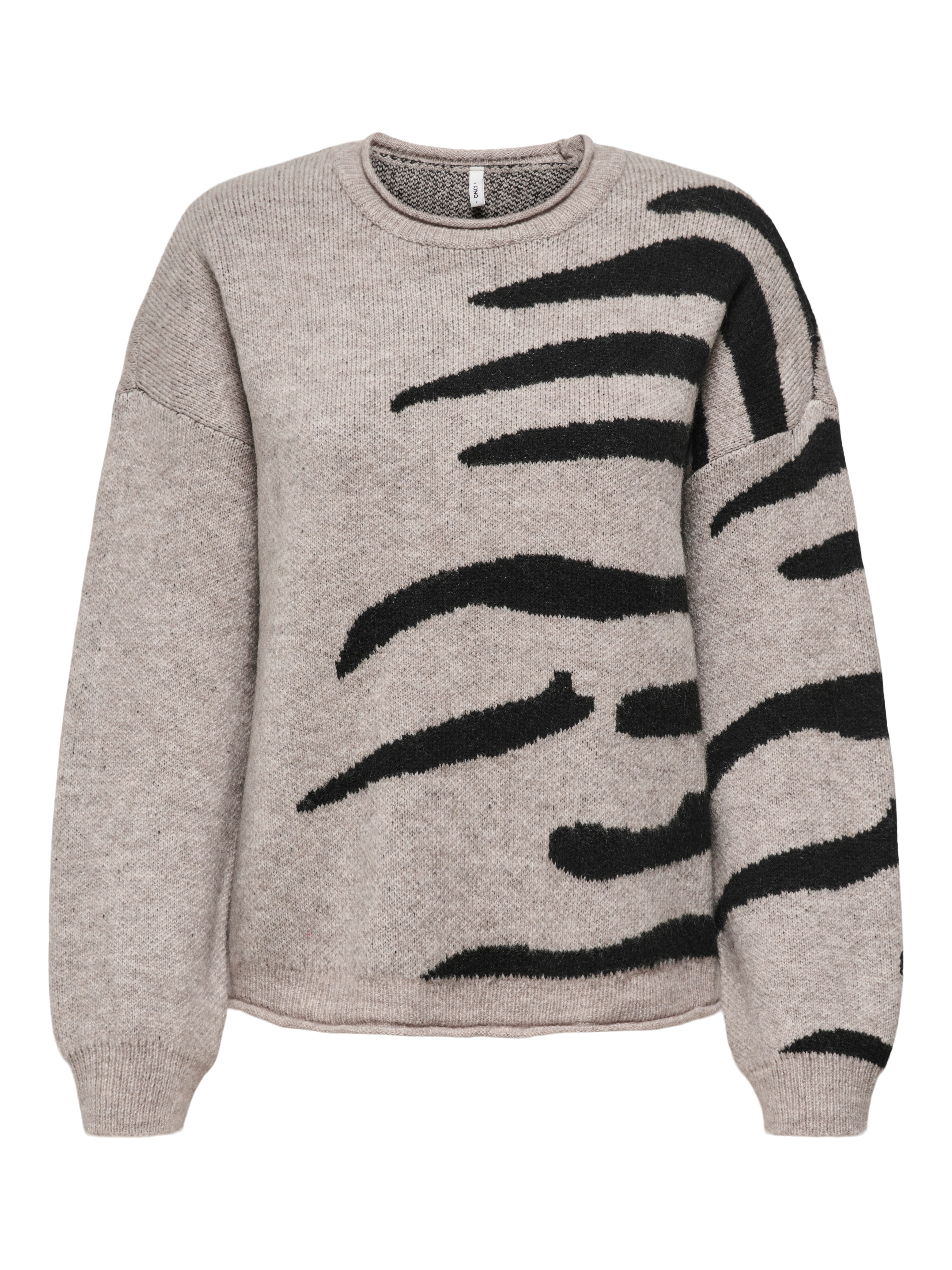 Only Trui met ronde hals ONLJADE PATTERN LS O-NECK EX KNT