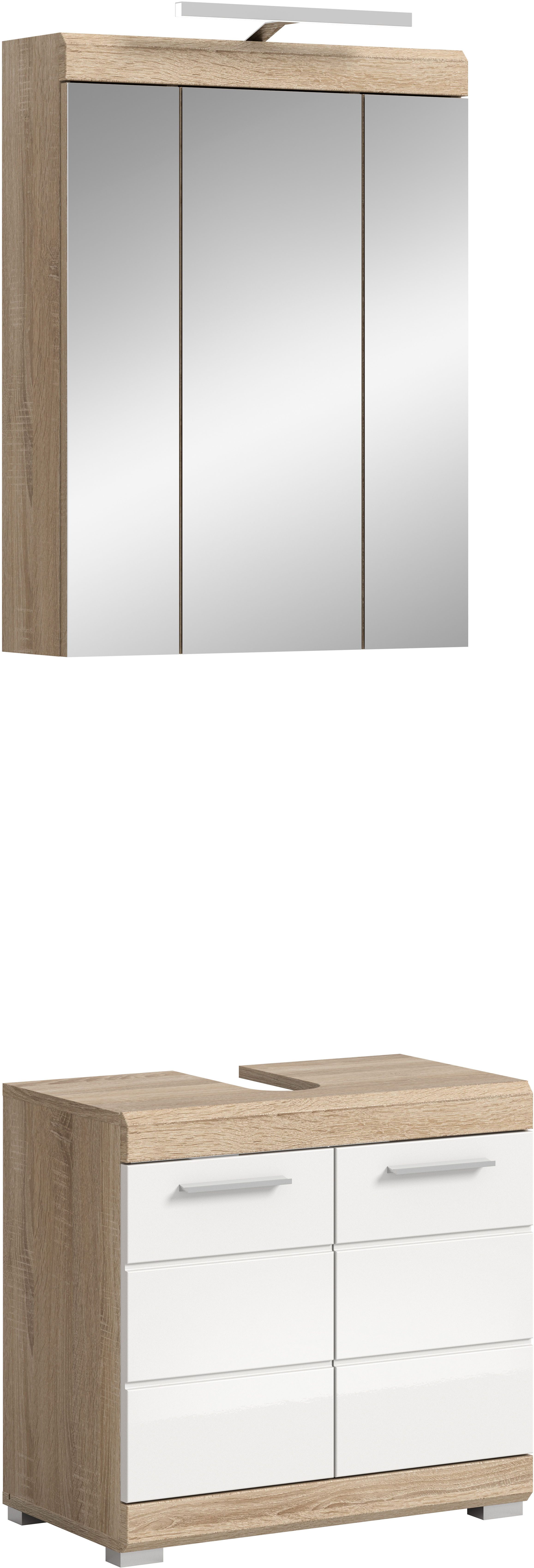 INOSIGN Badkamerserie Siena, 2-delig, inclusief LED-verlichting, bestaande uit: (set, 2 stuks)