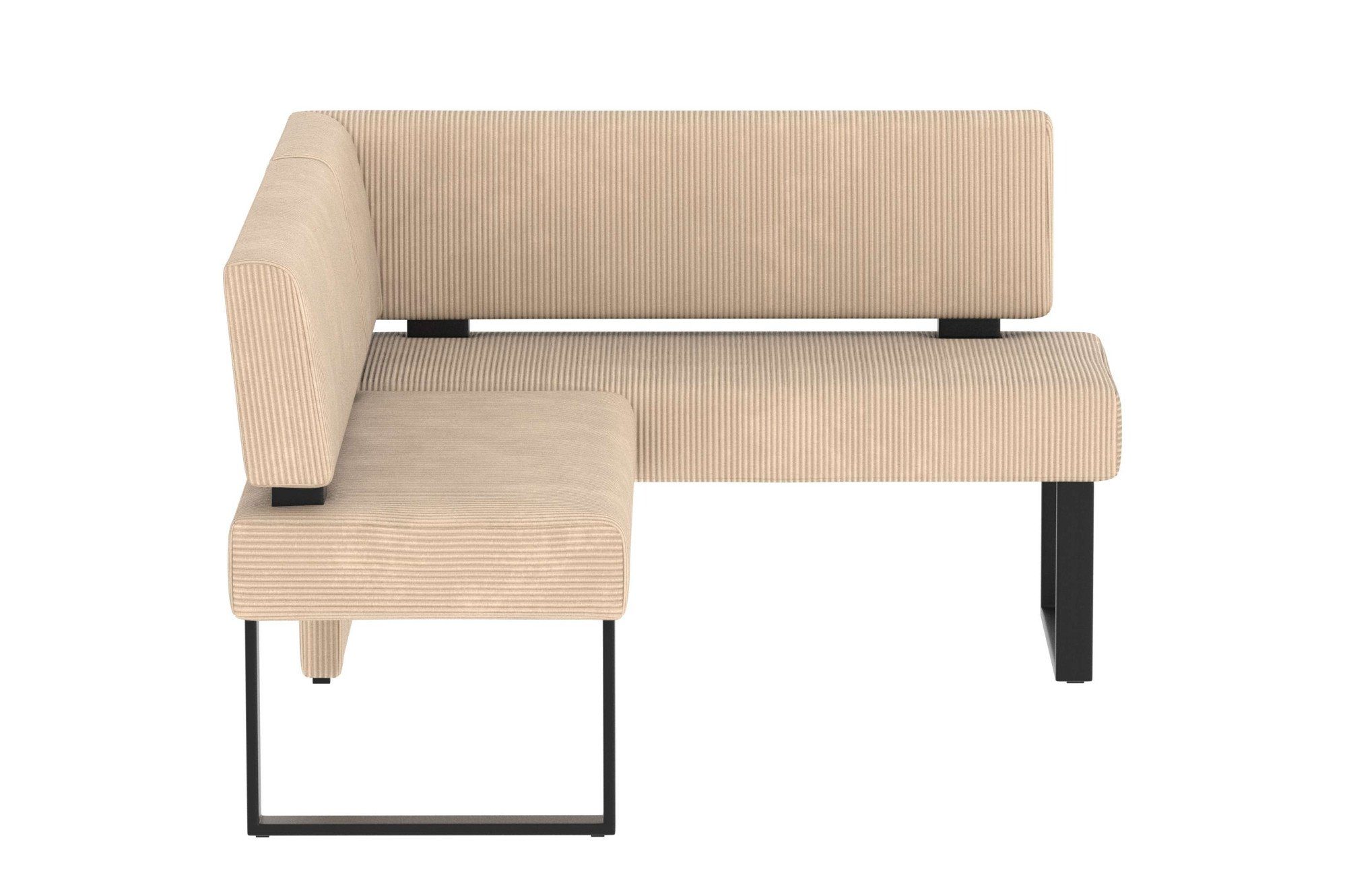 Home affaire Hoekbank Oliver met metalen frame, keukenbank verschillende hoezen cord eetkamerbank ottos choice