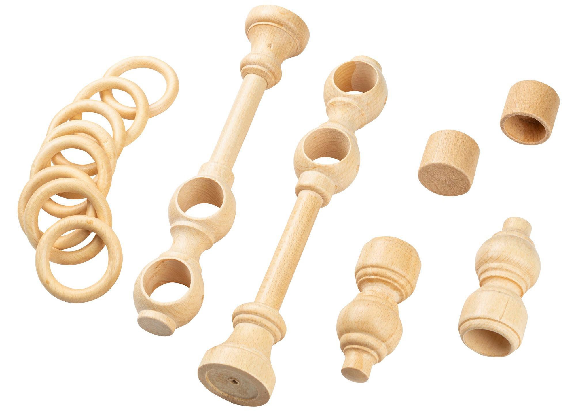SN DECO GROUP Gordijnroede Filigrano 28 mm, hout, verschillende lengtes en kleuren, compleet set