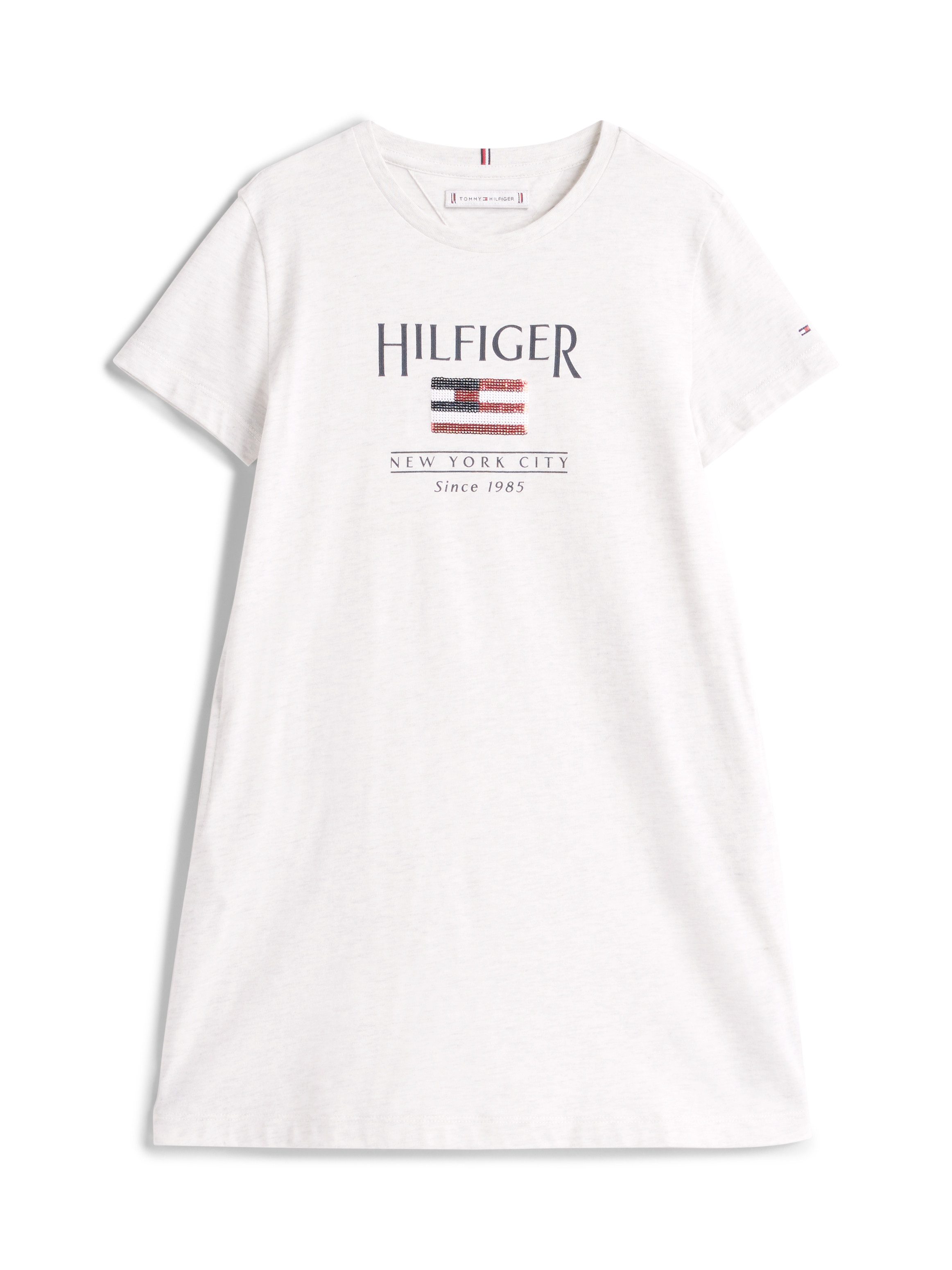 Tommy Hilfiger Shirtjurk HILFIGER SEQUINS FLAG TEE DRESS