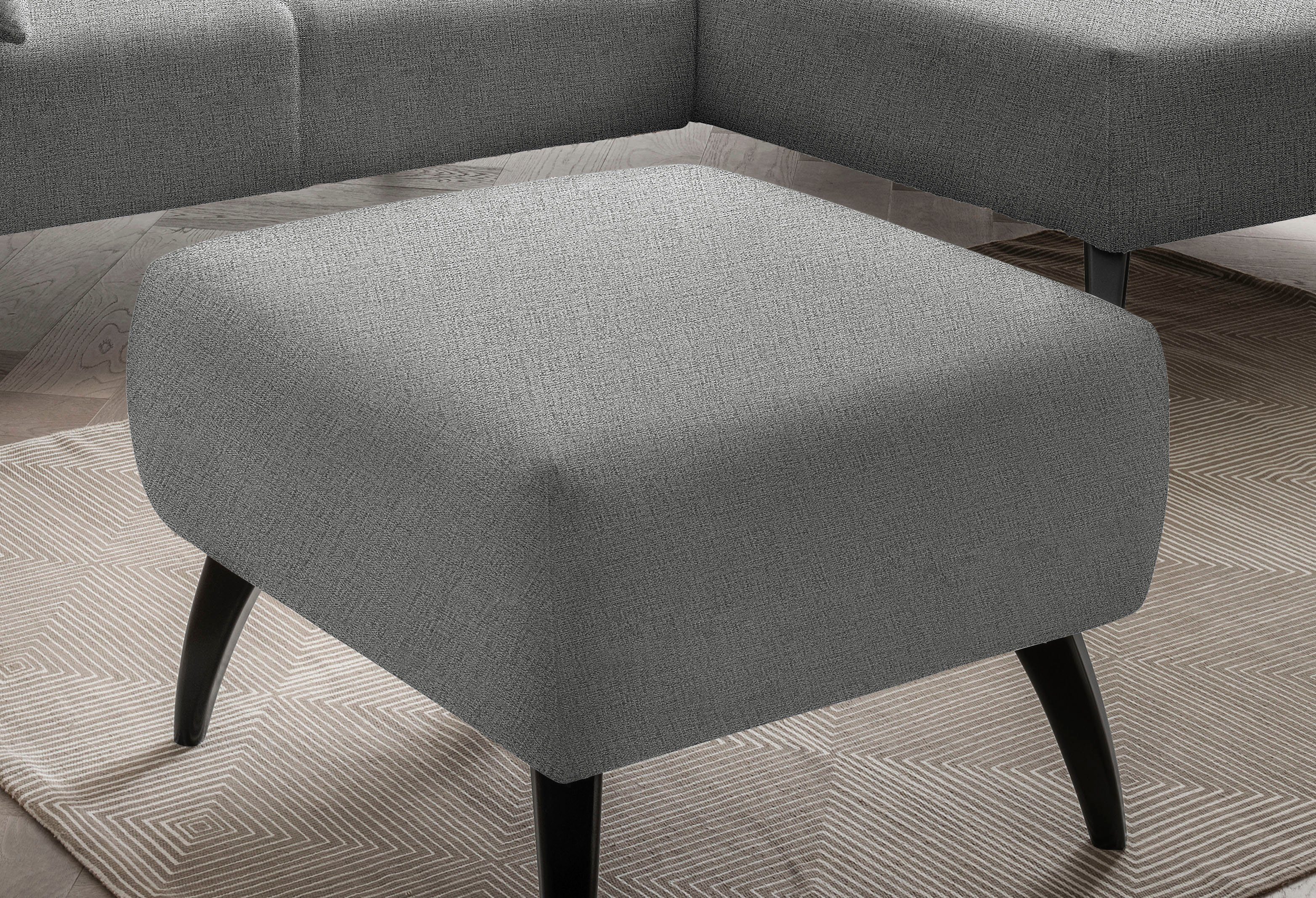 INOSIGN Hocker Colori Kleur houten poten naar keuze, verschillende stoffen, hoogwaardige stof