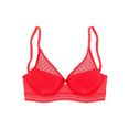 s.oliver red label beachwear push-up-bh estelle met grafische kant rood