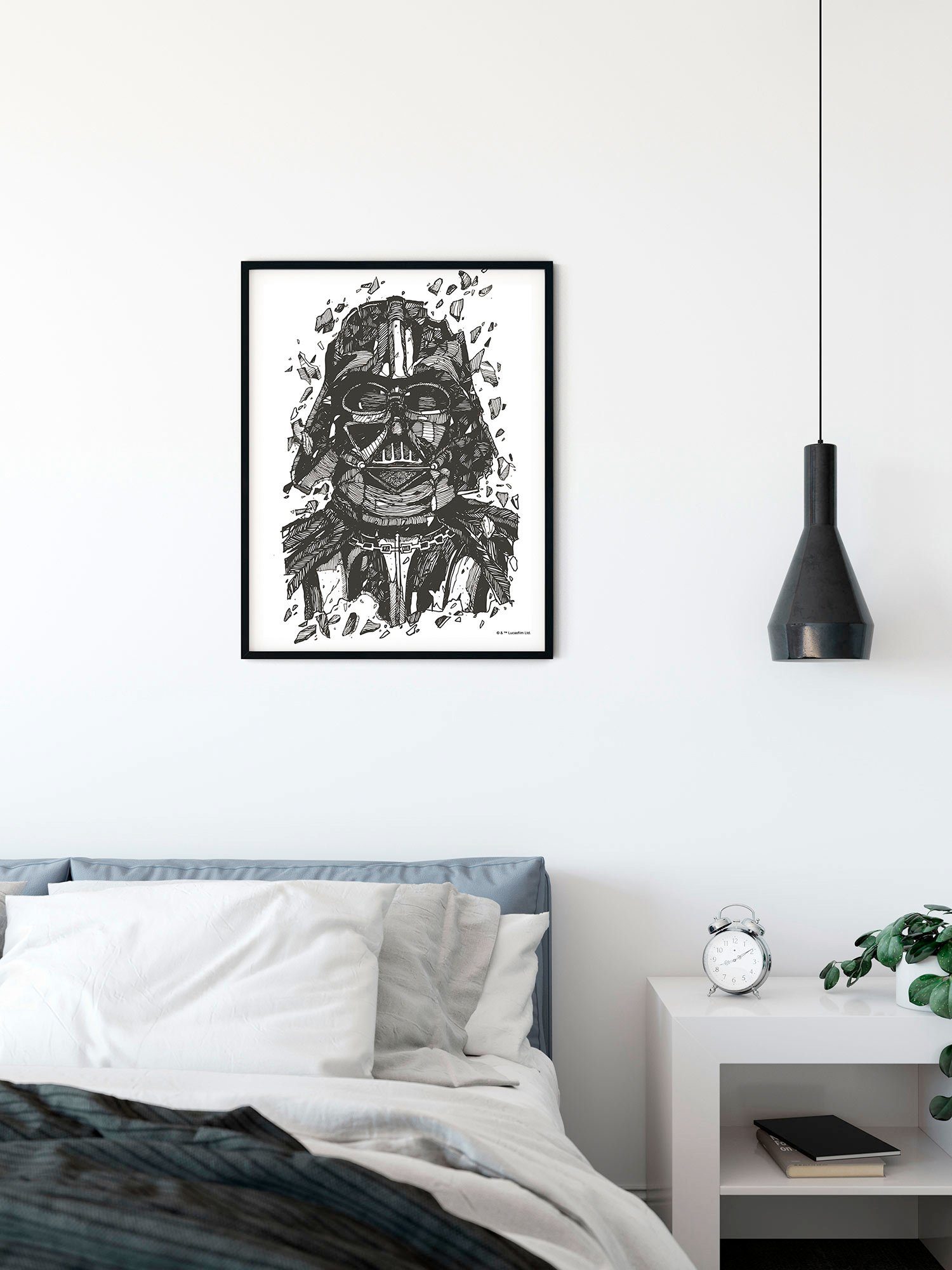 Komar Wanddecoratie Star Wars Darth Vader Drawing Wanddecoratie voor de kinderkamer - zonder lijst (1 stuk)