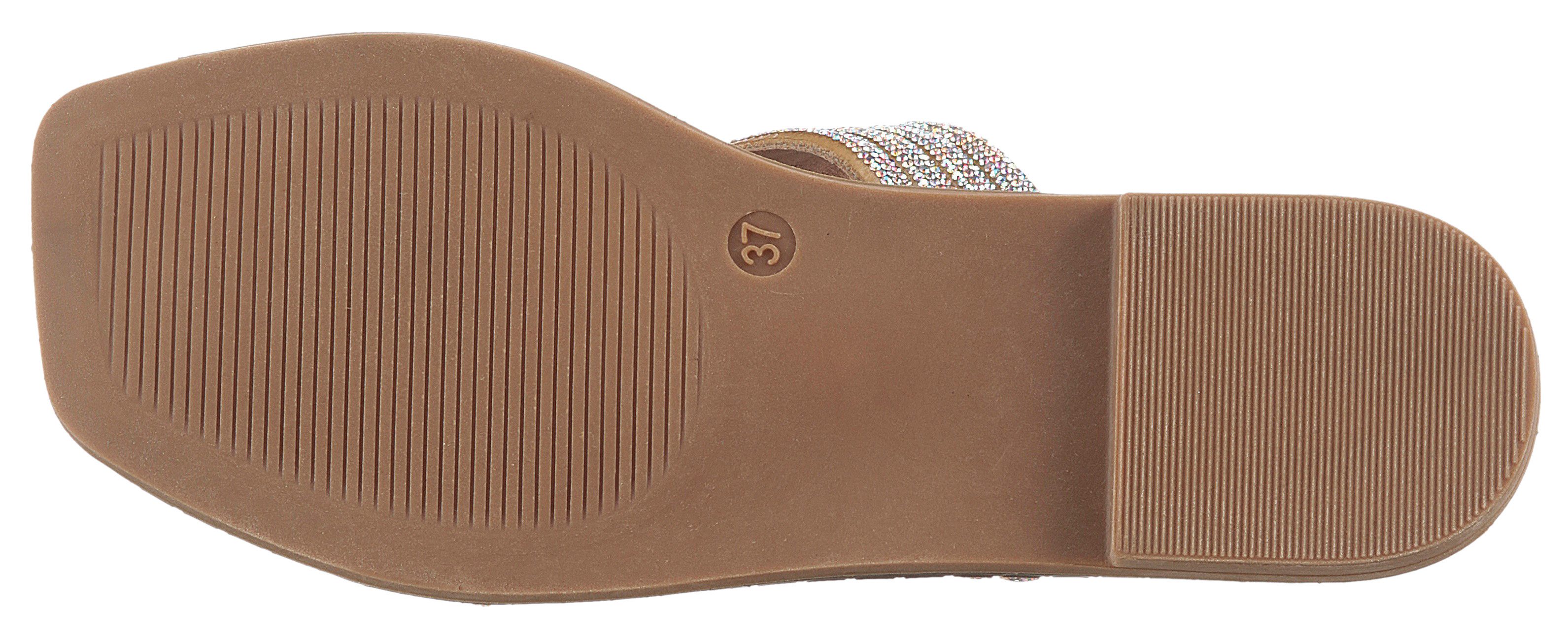 Aniston SHOES Slippers , flat, zomerschoen, strand schoen, glitterstenen - nieuwe collectie