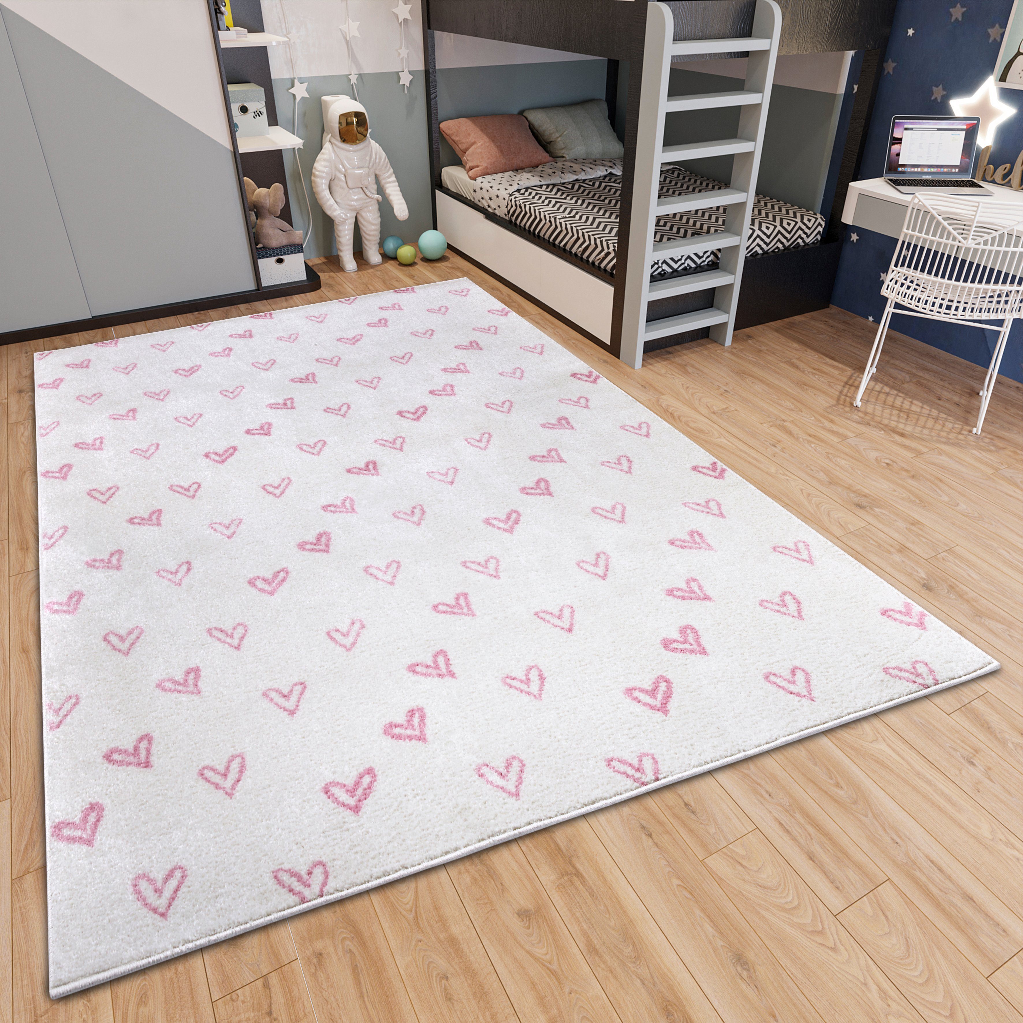 HANSE Home Kindervloerkleed Adventures Hearts Speeltapijt, stevig, kinderkamer, kortpolig, speelondergrond