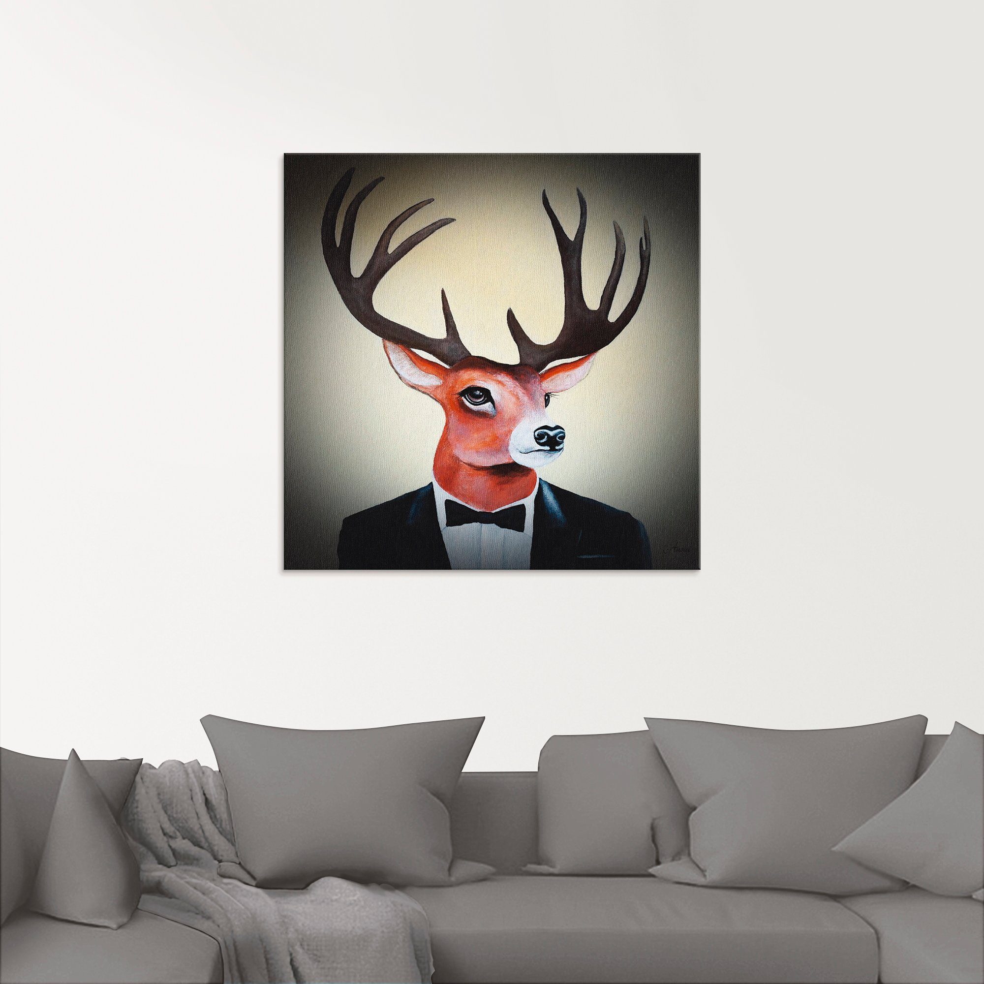 Artland Print op glas Undercover hert in verschillende maten