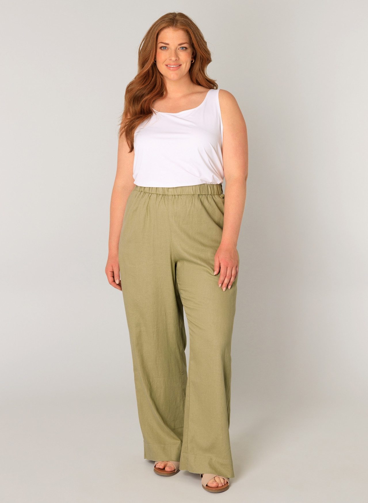 Base Level Curvy Linnen broek Yula