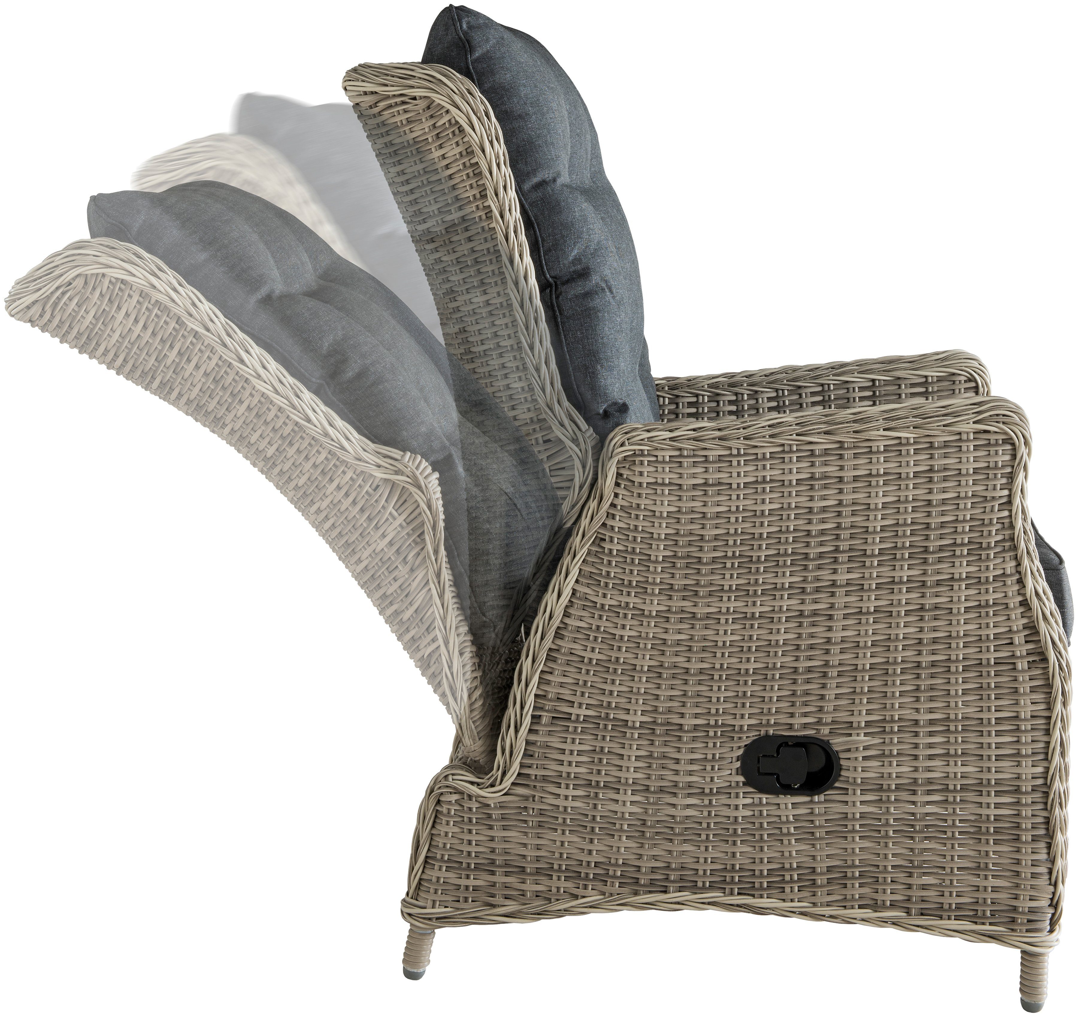 Destiny Tuinstoel CASA RELAX Polyrattan, aluminium, inclusief kussens (1 stuk)