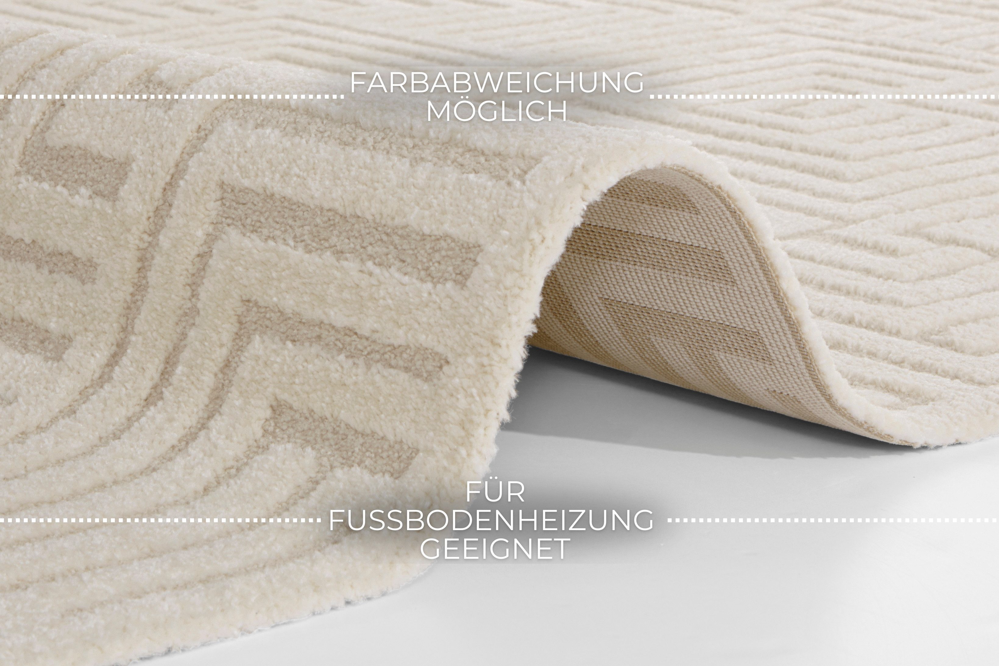 ELLE DECORATION Design-vloerkleed Manipu Zachte korte pool, reliëfeffect, modern, zacht, woonkamer