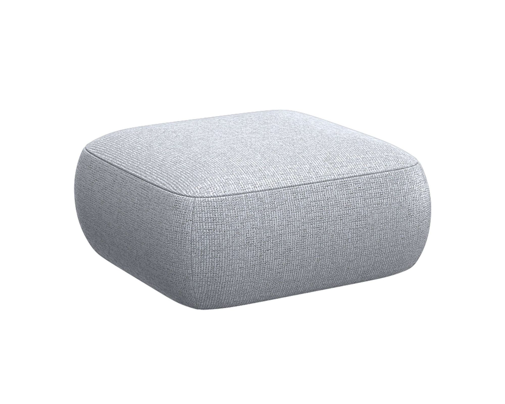 FLEXLUX Poef Torino, rond, laag bij de grond, zitpoef, stoffeerpoef Modern, organisch poefontwerp, koudschuim, golfondersteuning