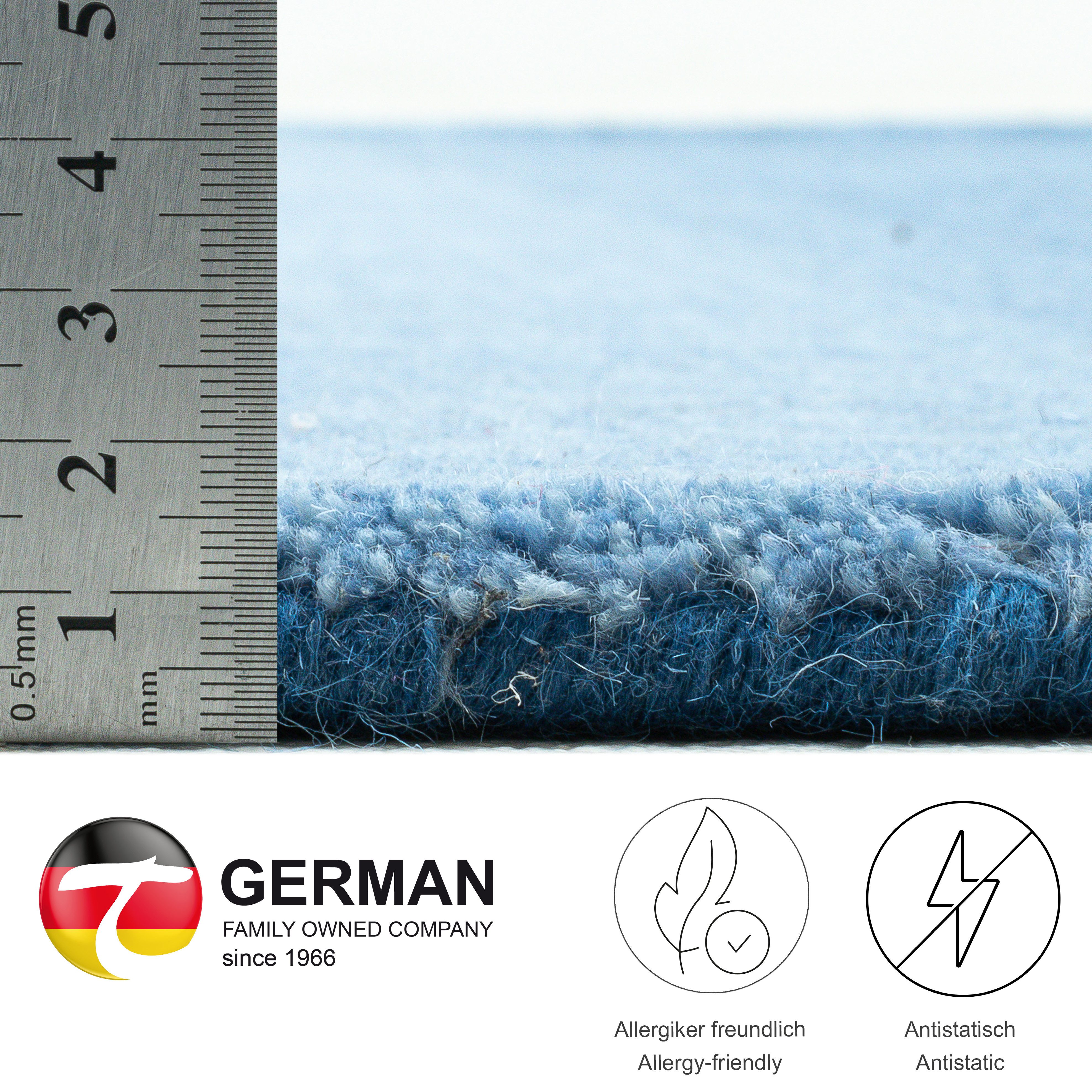THEKO Wollen kleed Wool Comfort Handgeweven vloerkleed, zuivere wol, met de hand geweven, briljante kleuren, Scandinavisch