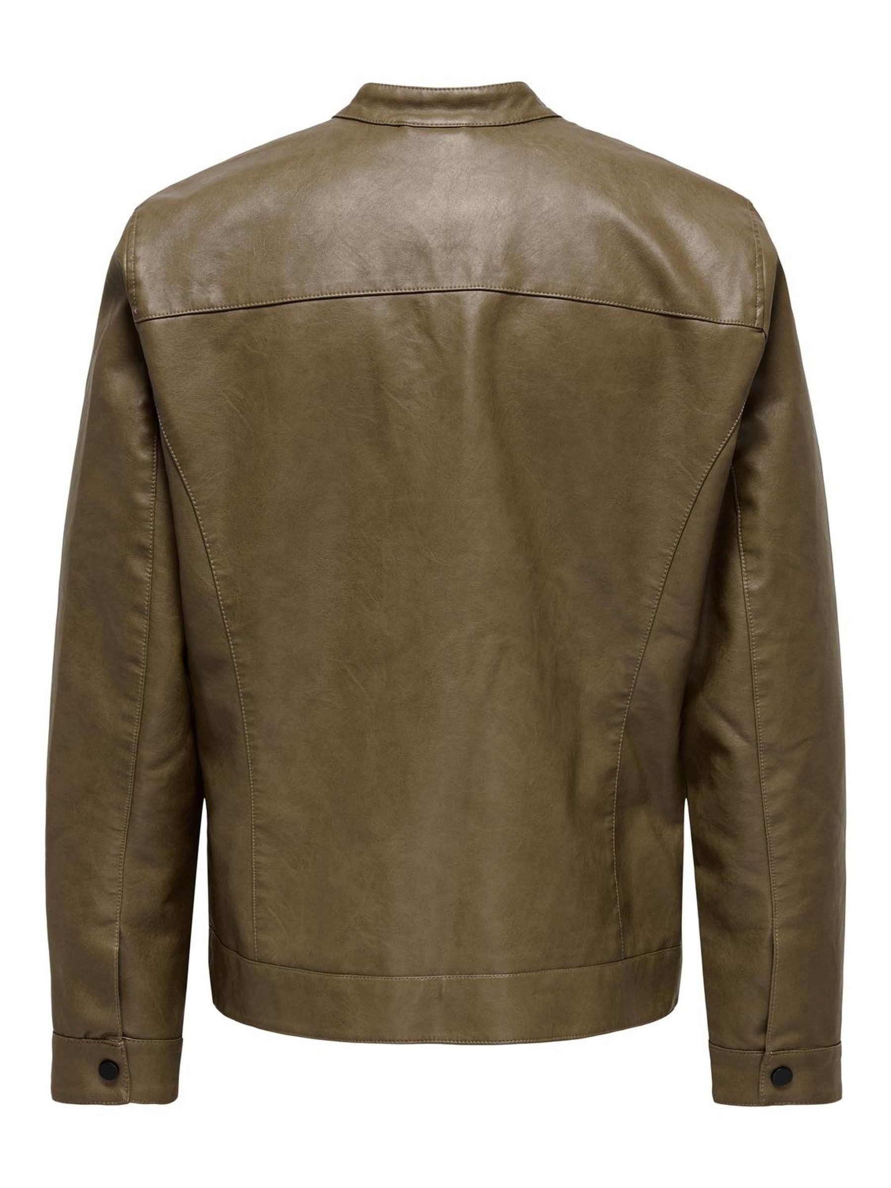 ONLY & SONS Bikerjack ONSMIKE PU RACER JACKET OTW VD NOOS