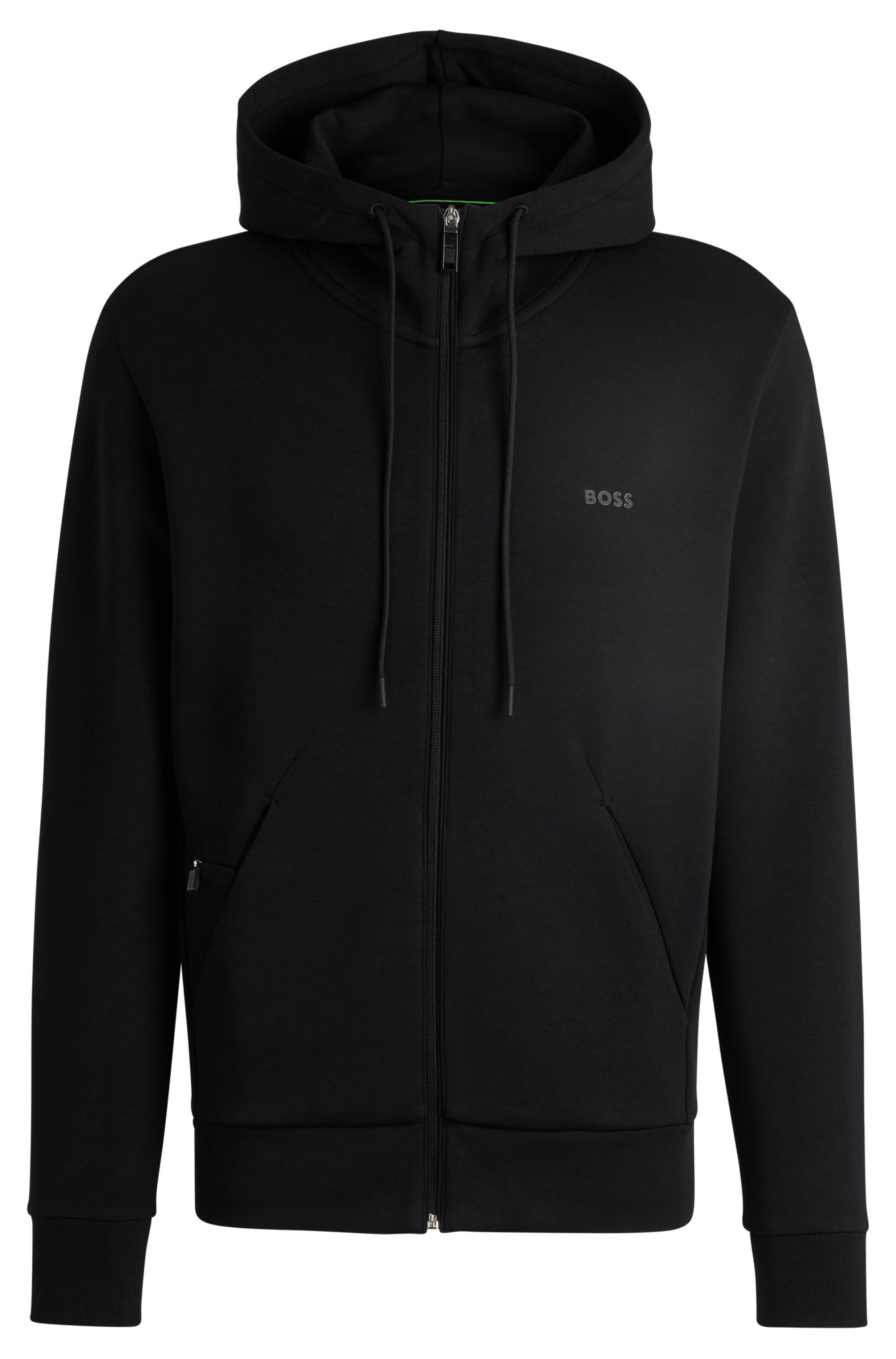 BOSS GREEN Capuchonsweatvest Saggy met boss print
