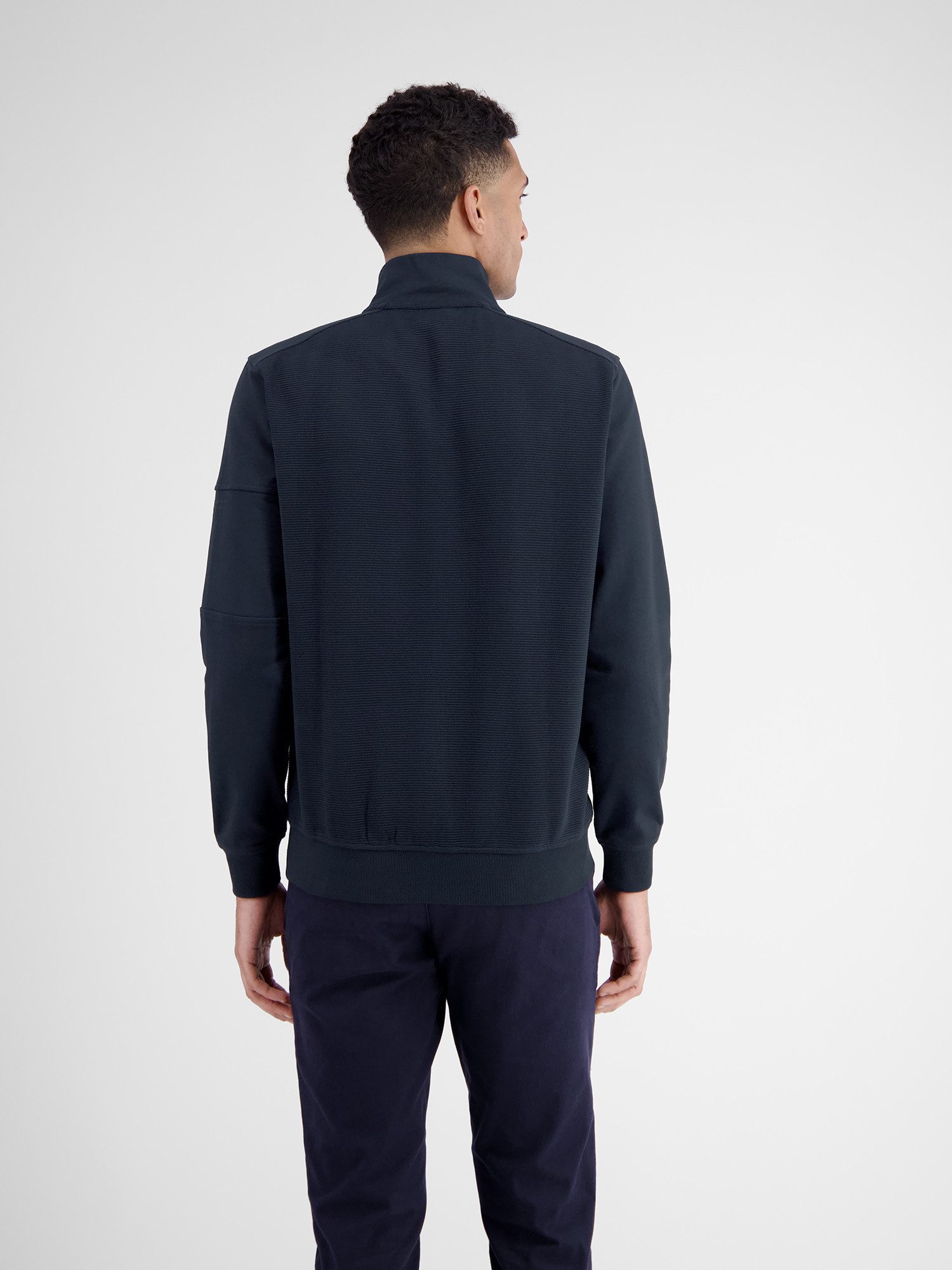 Lerros Sweatvest LERROS heren sweatshirt jack in structuur-katoenkwaliteit