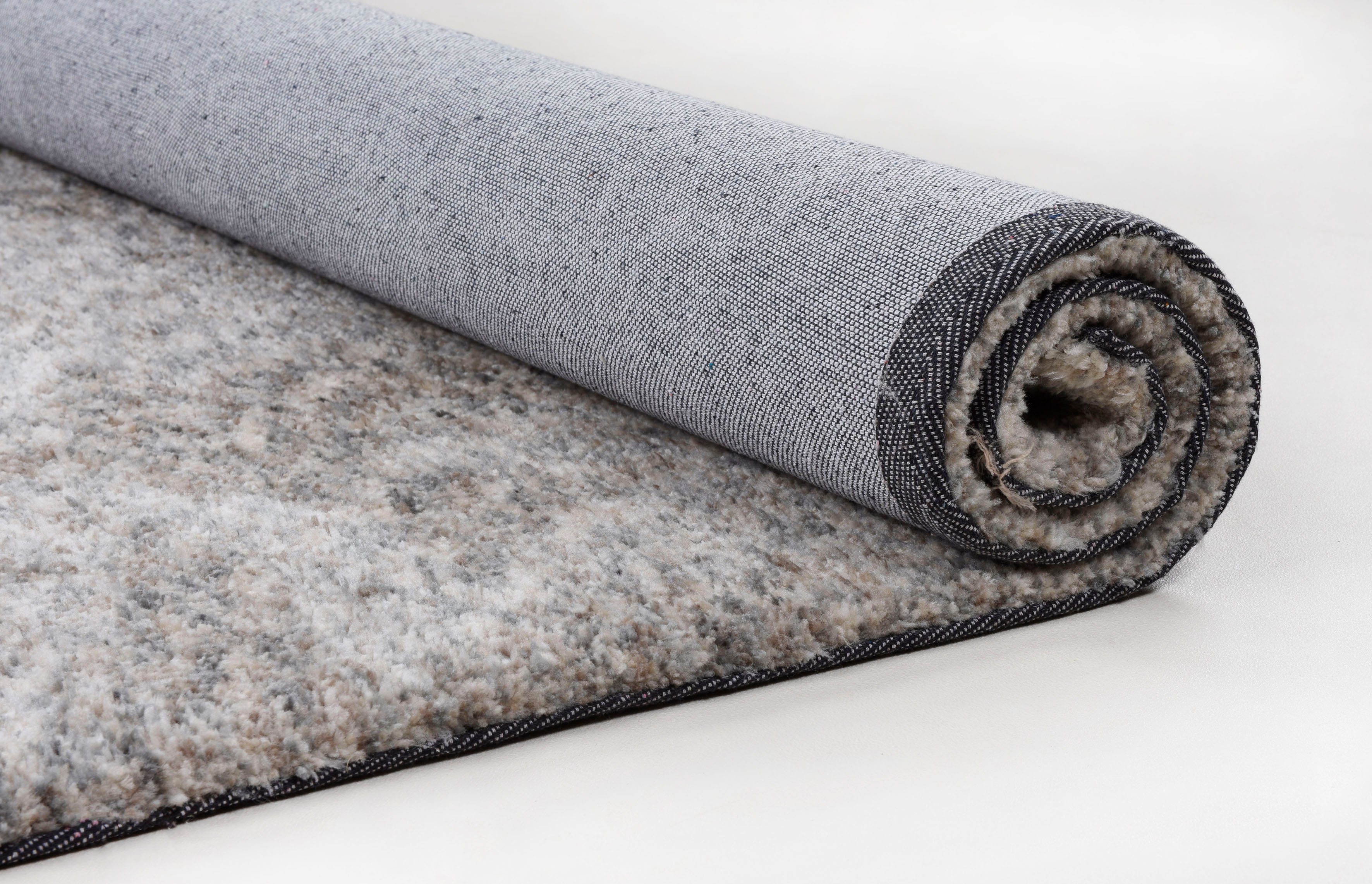 Sansibar Vloerkleed Munkmarsch Uni gemêleerd, 100% polyester, bijzonder zacht, woonkamer, slaapkamer