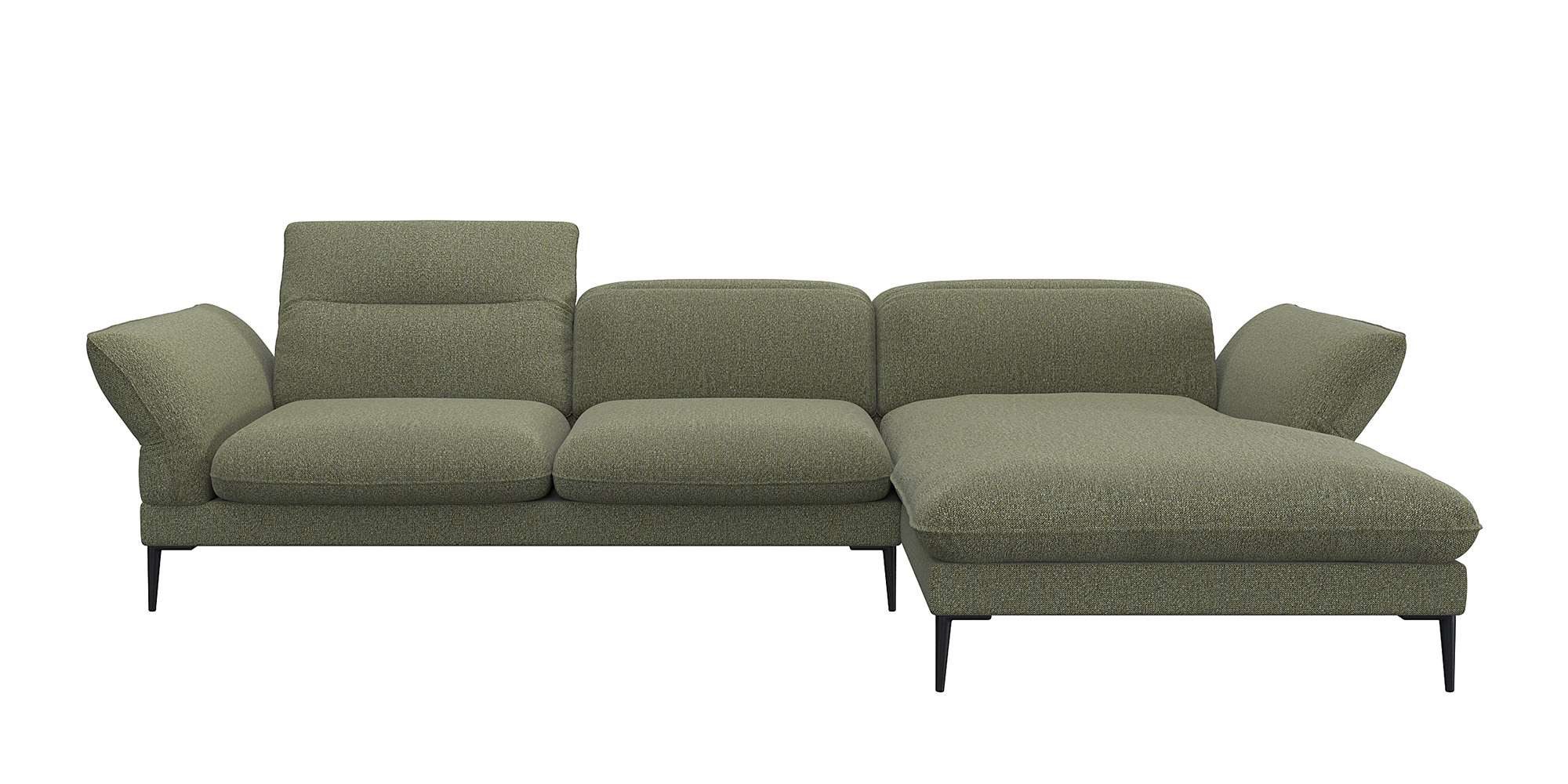 FLEXLUX Hoekbank Salino, functionele bank met recamiere, relaxbank, hoekbank Bank met arm- en hoofdeinde verstellingen, koudschuim & staalgolven