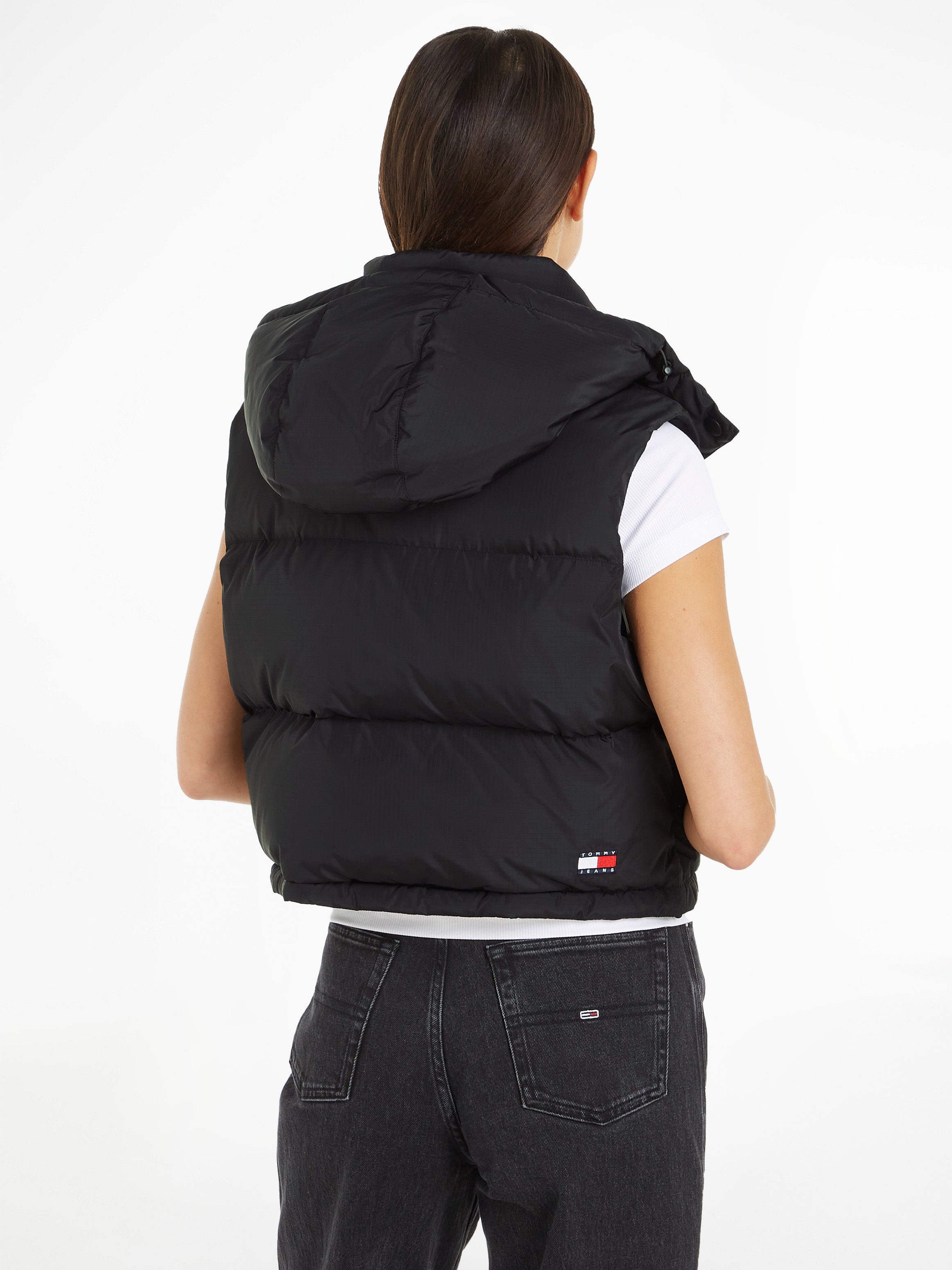 TOMMY JEANS Bodywarmer TJW CRP ALASKA PUFFER VEST in modieuze cropped vorm, puffer