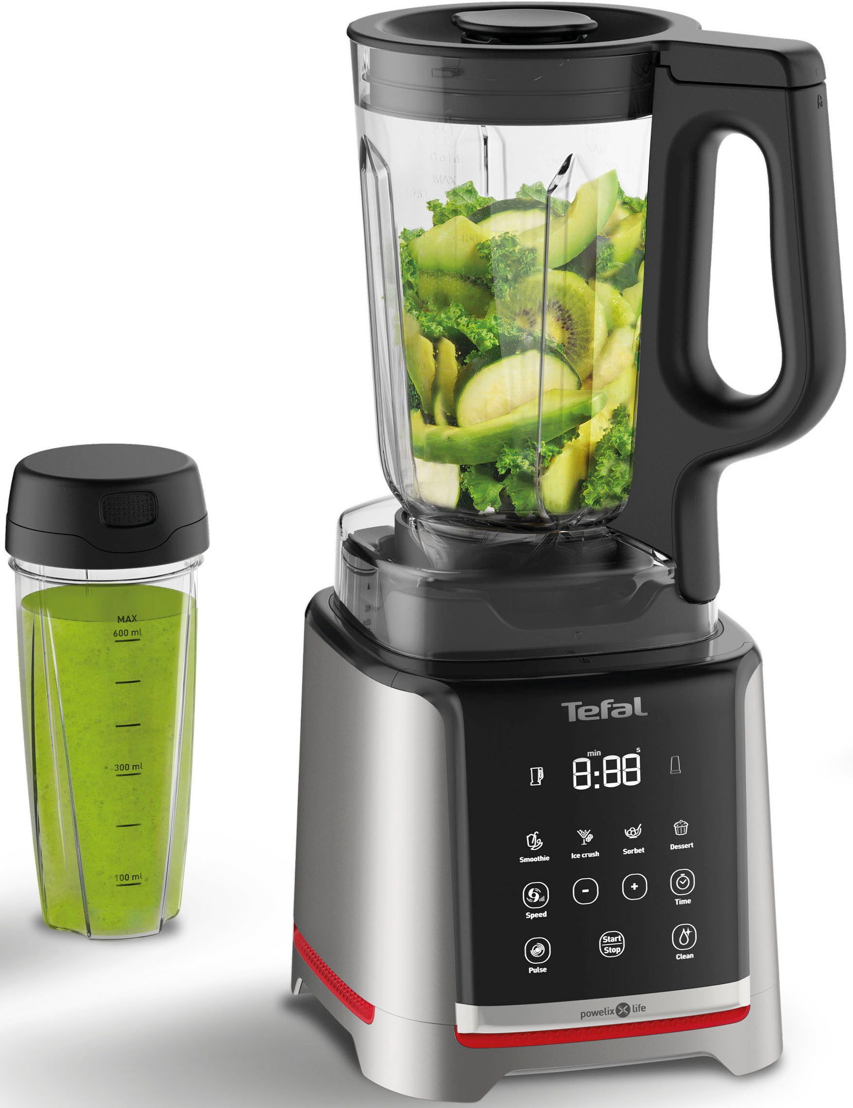 Tefal Blender BL91HD Infiny Mix+ Highspeed 5 automatische programma's, messen met titaniumcoating