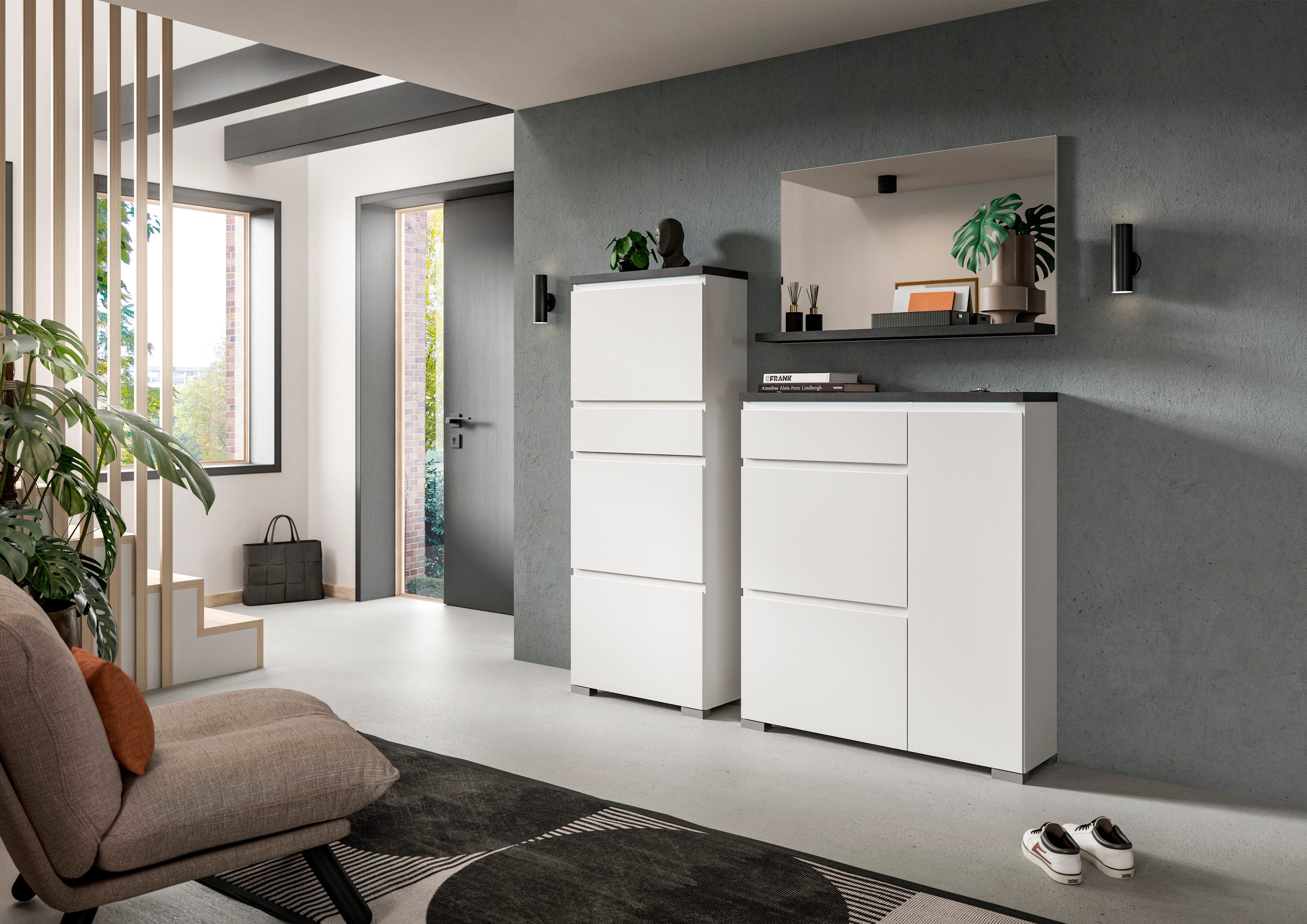 INOSIGN Wandspiegel Skoskap, Breedte 95 cm, 1 Plank, inclusief Wandmontagemateriaal Garderobespiegel, spiegel, gangspiegel, halspiegel, spiegelpaneel (1 stuk)