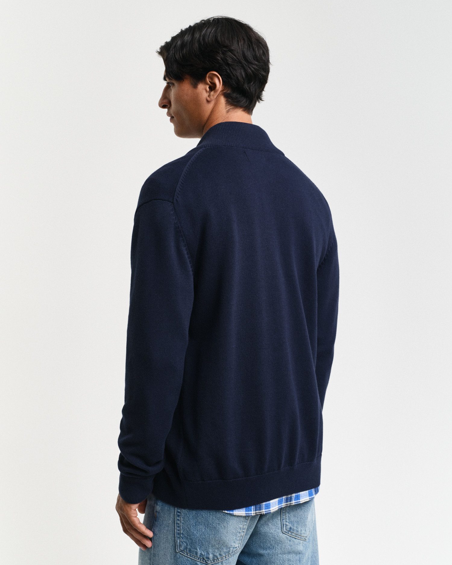 Gant Cardigan CASUAL COTTON ZIP CARDIGAN Met ribbels aan opstaande kraag, mouwen en zoom