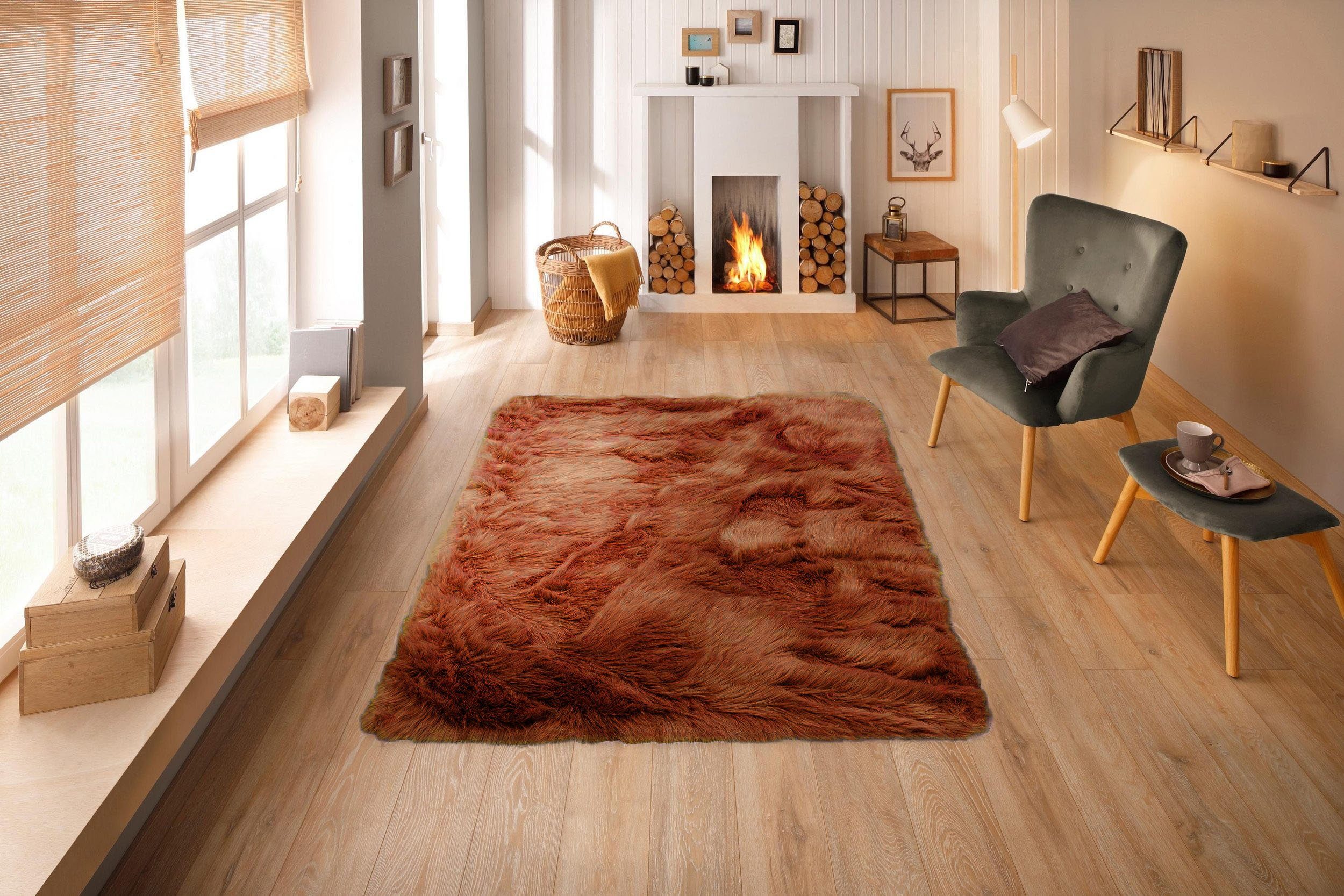Guido Maria Kretschmer Home&Living Vachtvloerkleed Triana Imitatiebont, unikleur, vloerkleden voor woonkamer, slaapkamer, eetkamer
