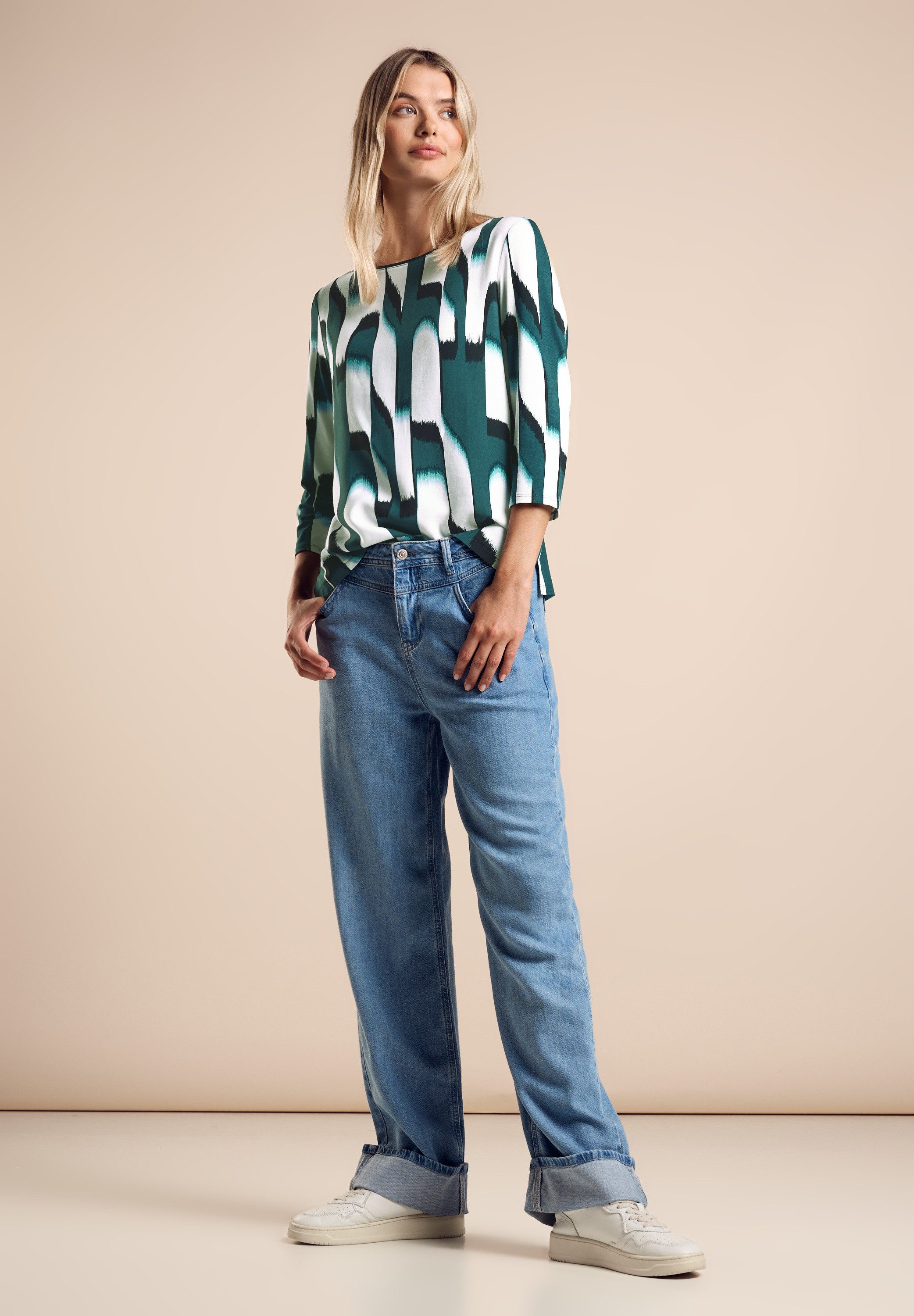 STREET ONE Shirt met 3 4 mouwen met grafisch patroon