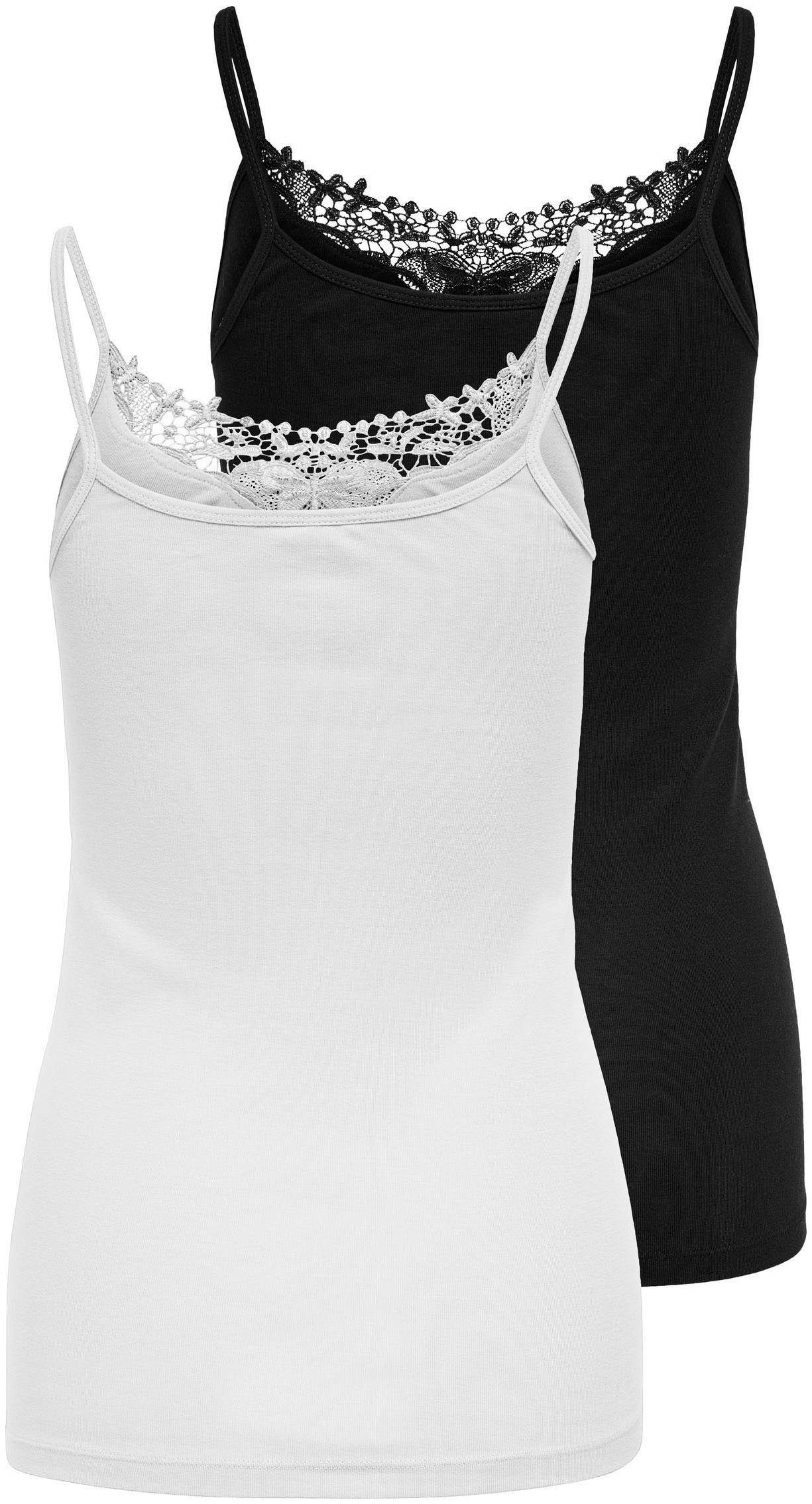 Only Kanten top ONLKIRA LACE SINGLET 2PACK NOOS (Set van 2)