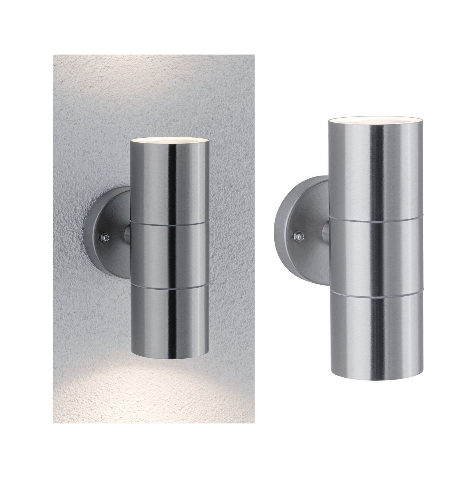 Paulmann Wandlamp voor buiten Flame IP44 60mm max. 2x10W 230V Geborsteld RVS (1 stuk)