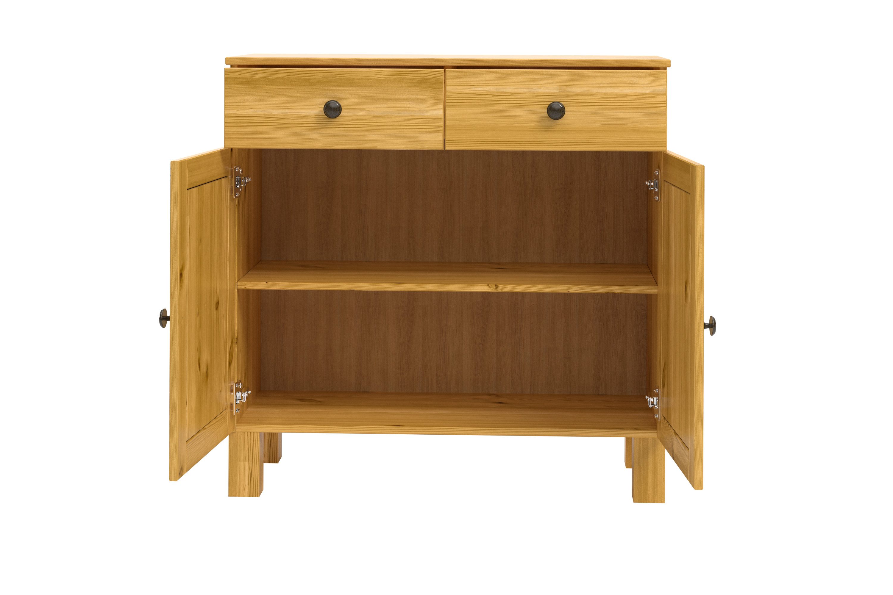 Home affaire Sidetable Alby2 Met 2 deuren, 2 lades en metalen grepen, breedte 85 cm