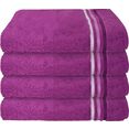 schiesser handdoeken skyline color met weefranden (4 stuks) paars