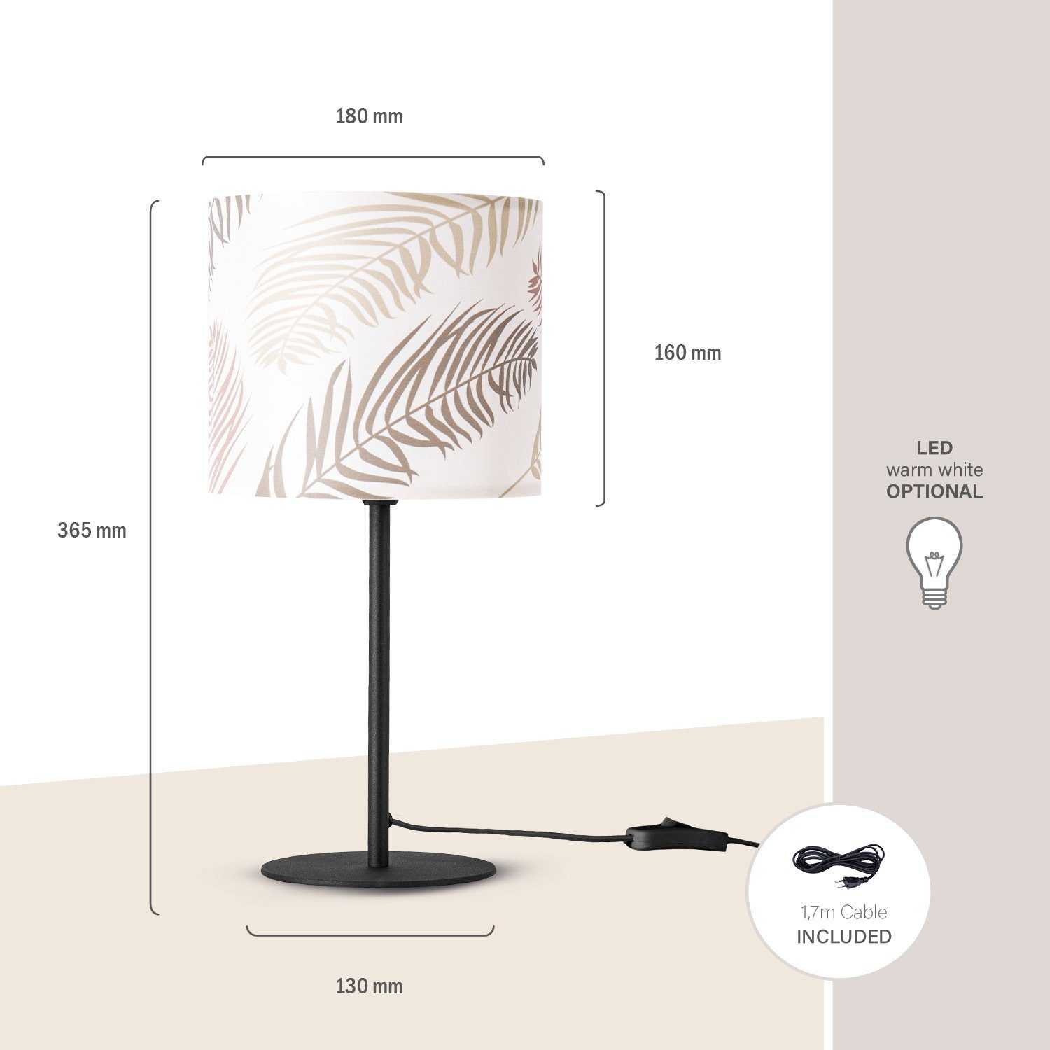 Paco Home Tafellamp Kuba 123 Schrijf nacht leeslamp kamer woonkamer jungle