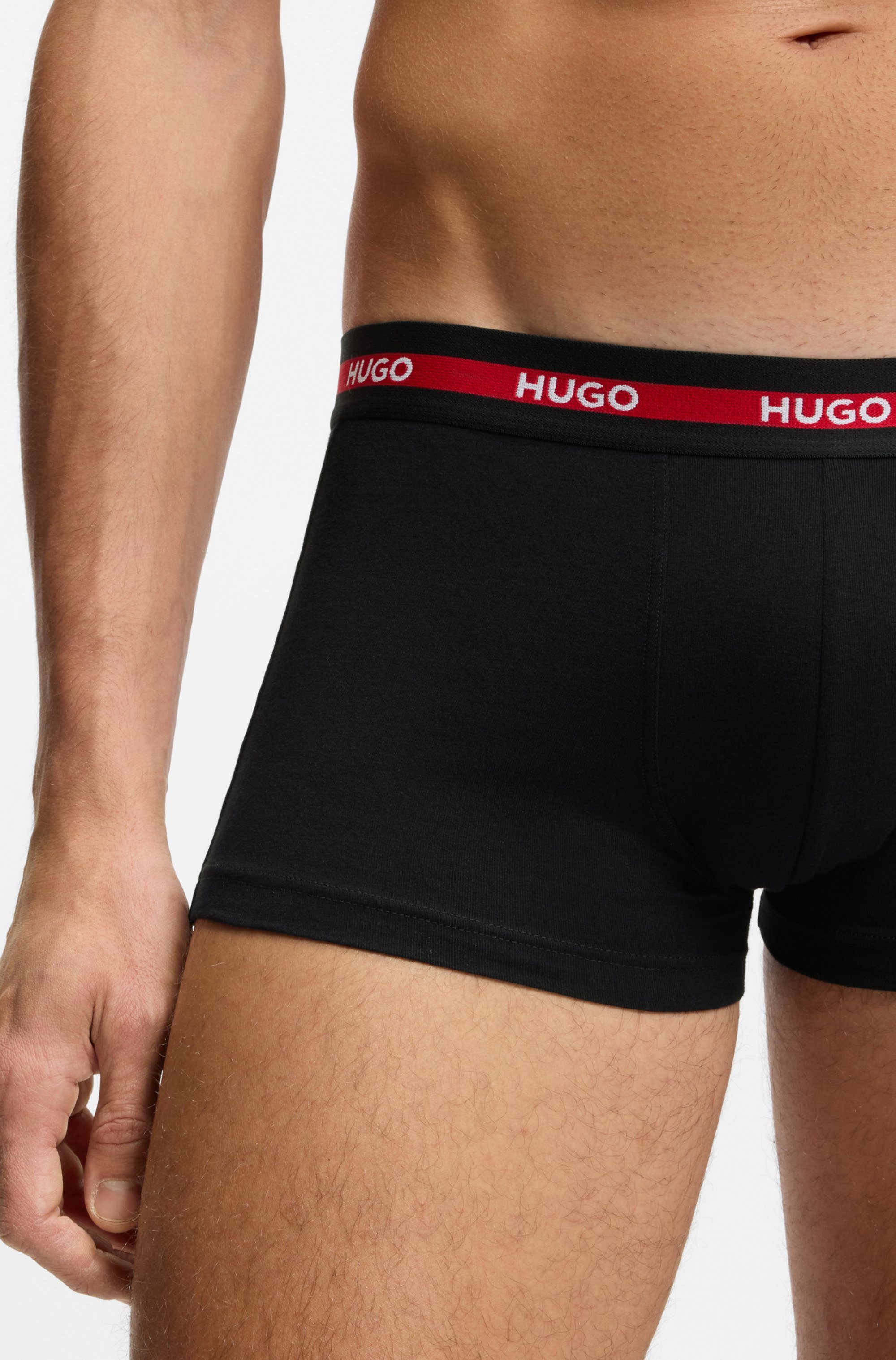 HUGO underwear Trunk Triplet met een logo-opschrift (set, 3 stuks, In driepack)
