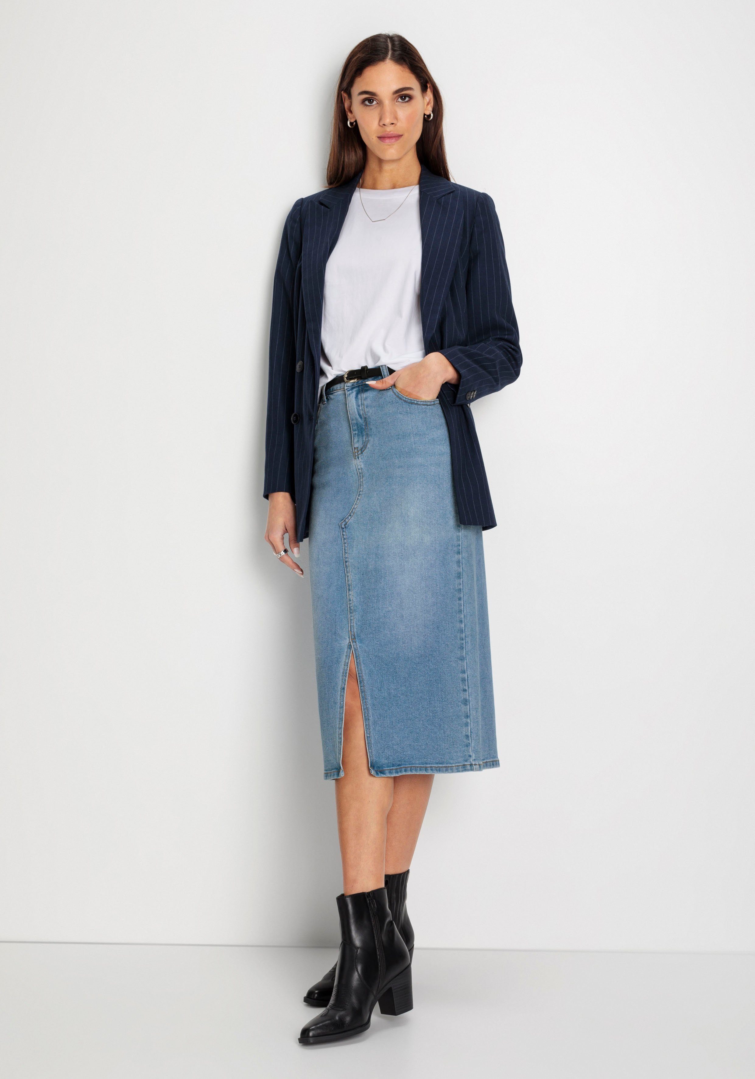 HECHTER PARIS Midirok met split aan de voorkant - nieuwe collectie