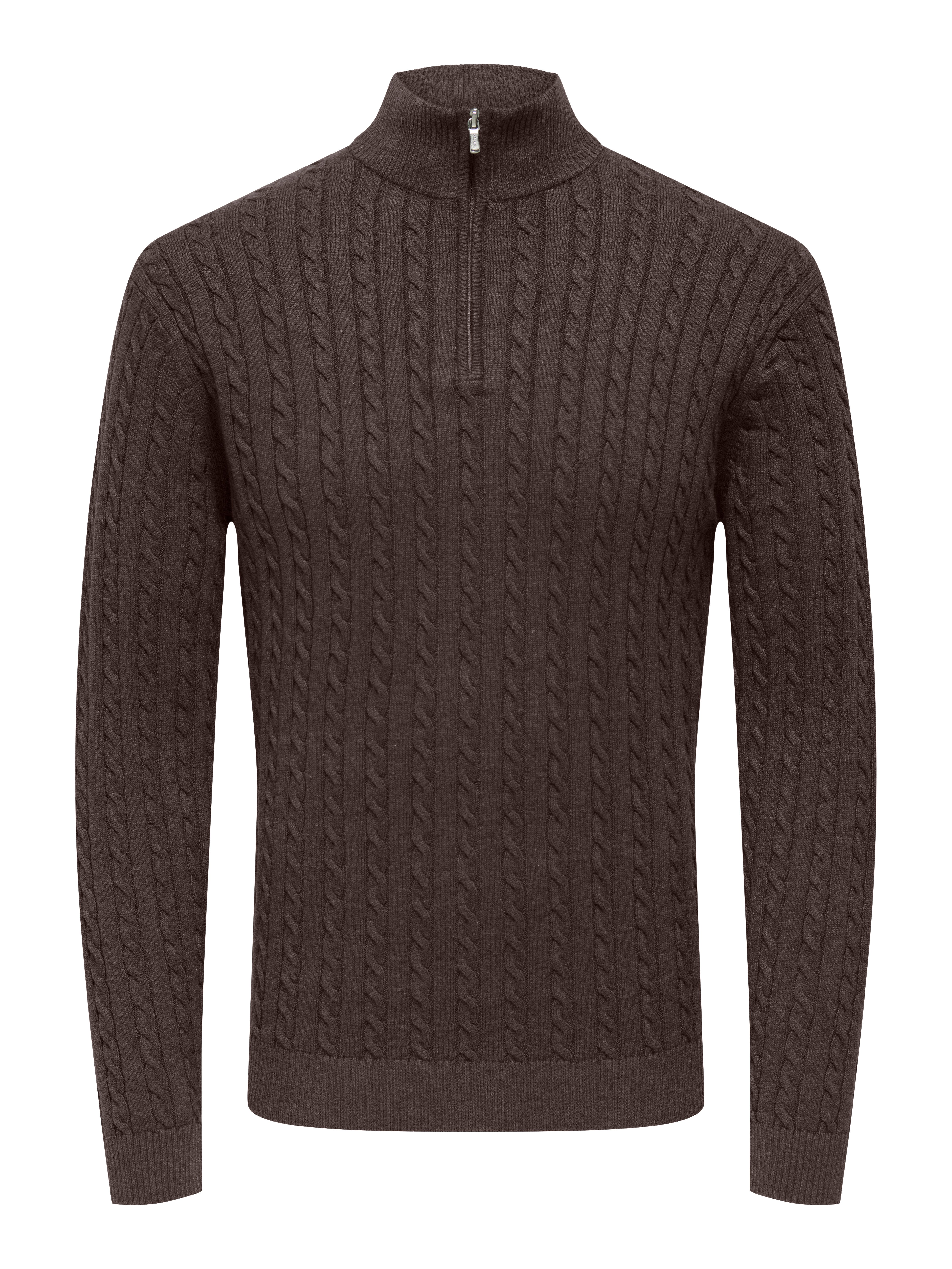 ONLY & SONS Schipperstrui ONSLOUI REG 12 CABEL HALF ZIP KNIT
