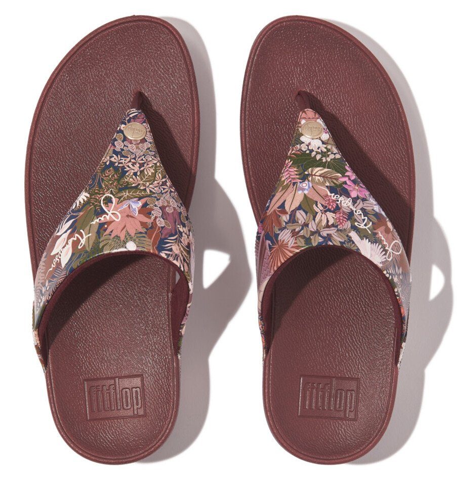 Fitflop Dianets LULU X JIM THOMPSON wig-hak, zomerschoen, teen-scheider met zachte teenband