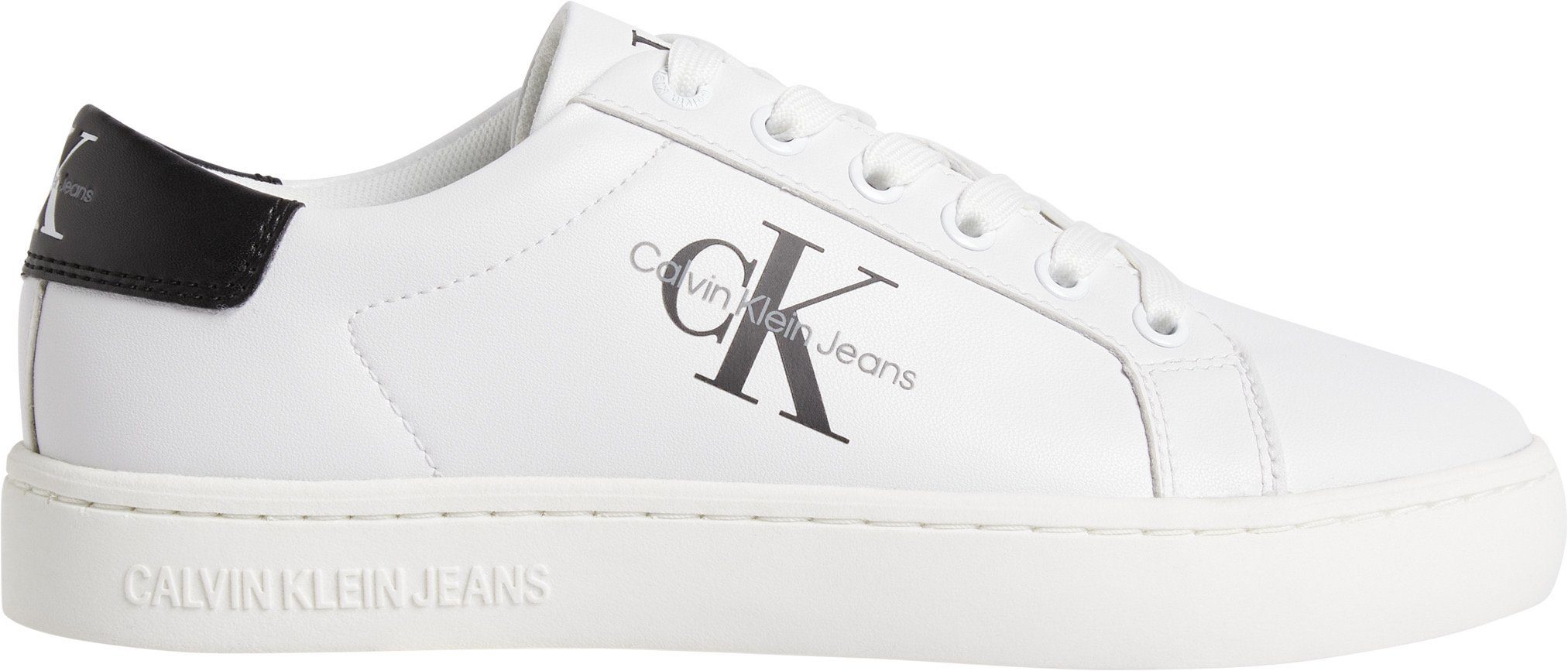 Calvin Klein Sneakers CLASSIC CUPSOLE LACEUP LTH WN met zijlogo, vrijetijdsschoen, lage schoen, veterschoen