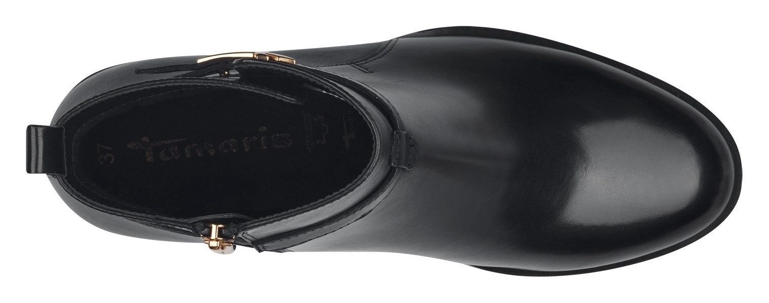 Tamaris Laarsjes blokhak, business schoen, ankleboots met t-logo decoratie