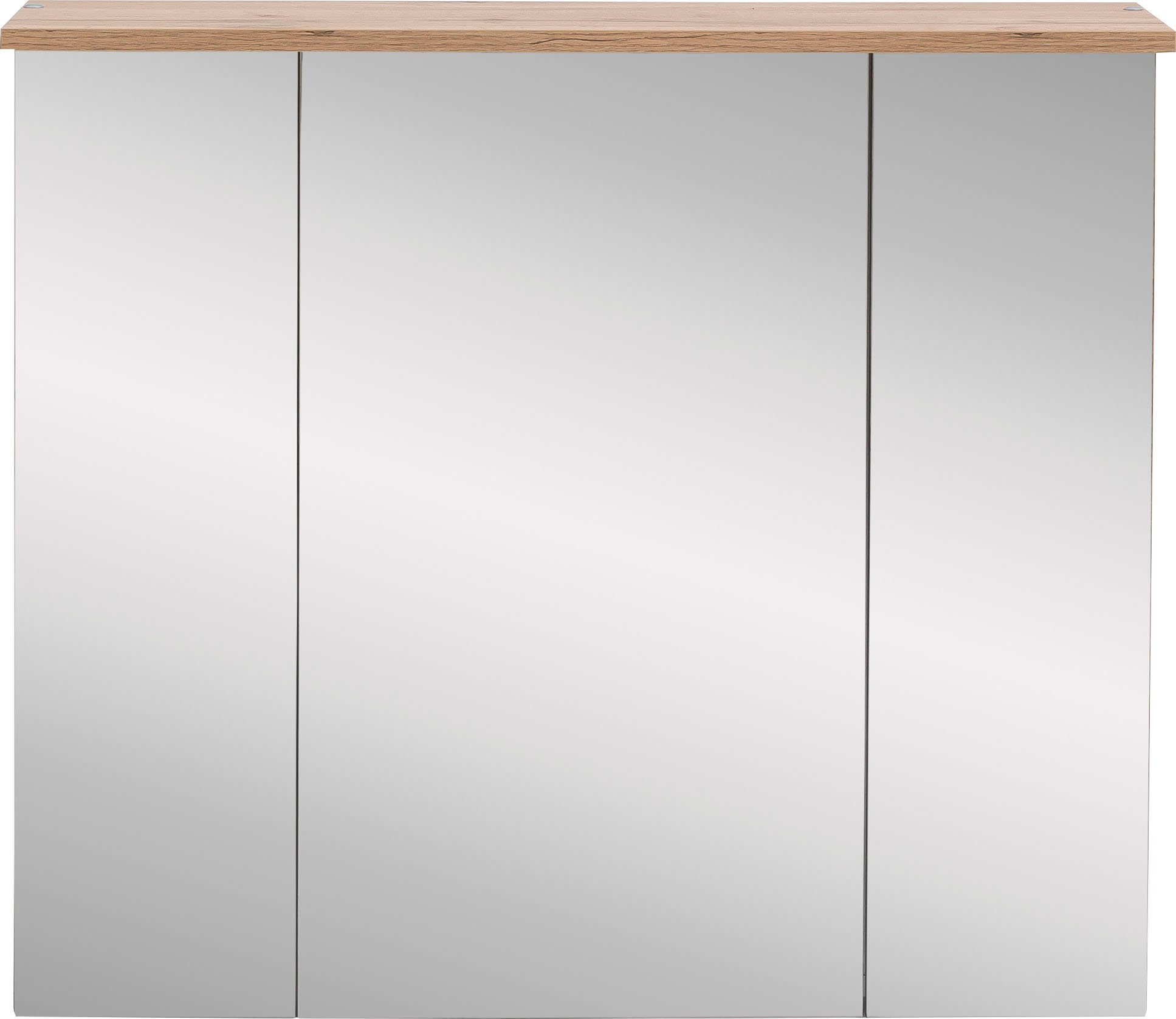 Schildmeyer Spiegelkast Nora Breedte 80,5 cm, 3-deurs, ledverlichting, schakelaar-/stekkerdoos