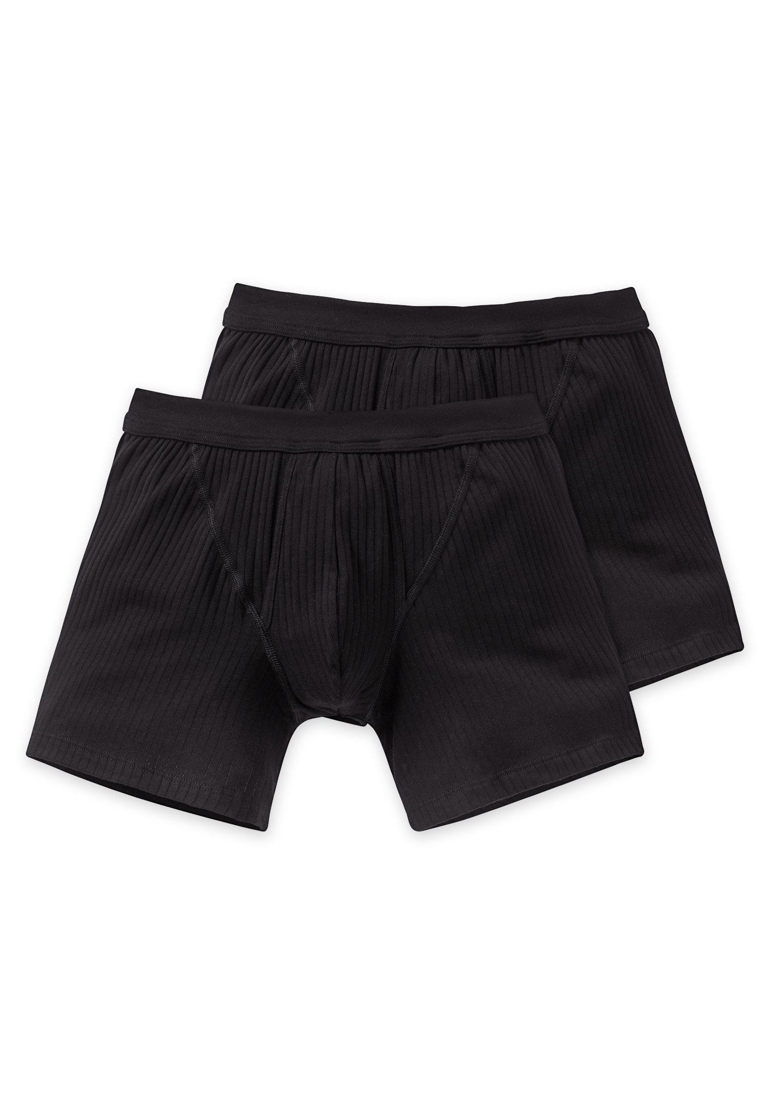 Schiesser Boxershort Authentic 2Pack met gulp zwart