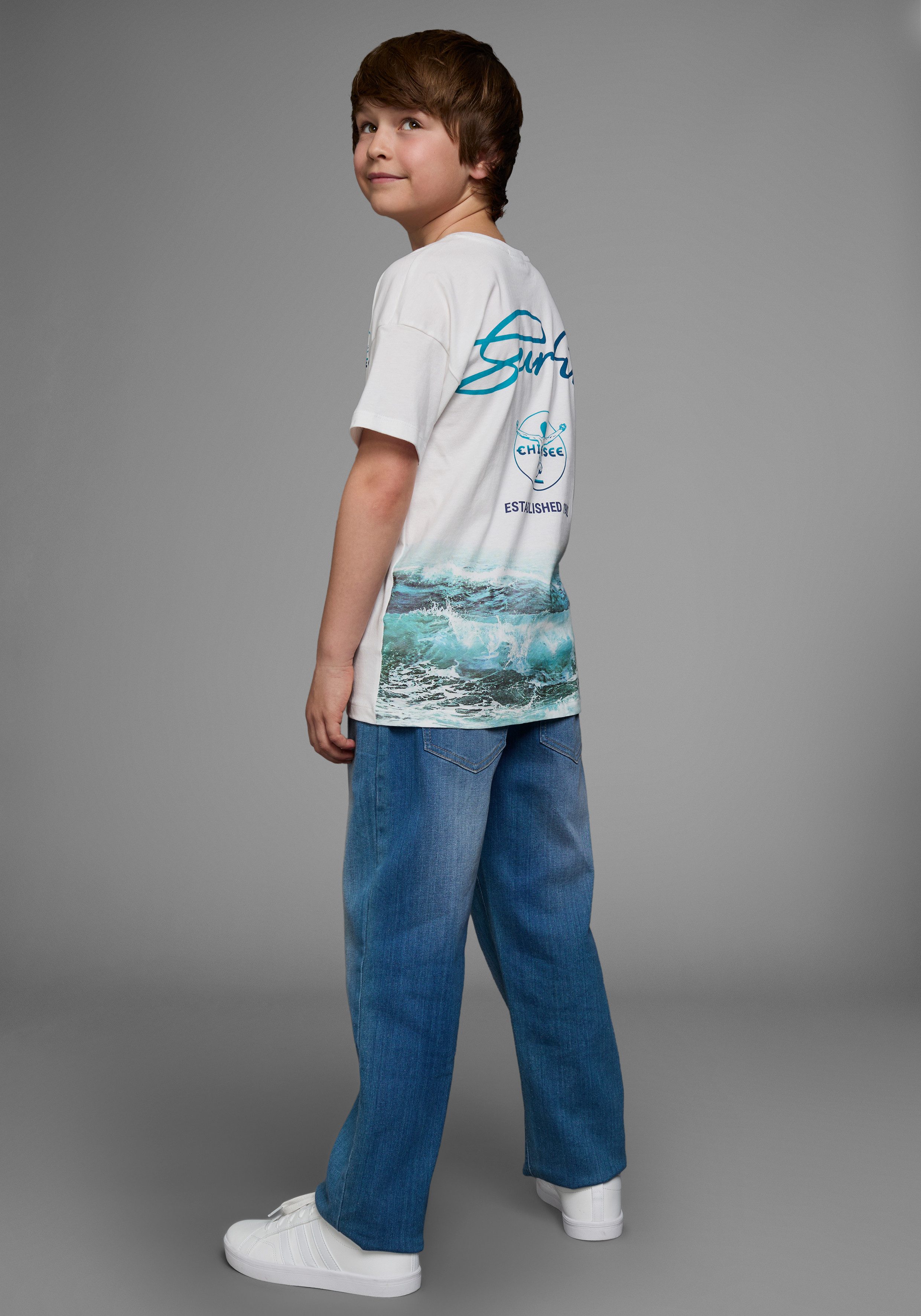 Chiemsee T-shirt WAVE Korte mouwen, basic pasvorm, bedrukt, ronde hals